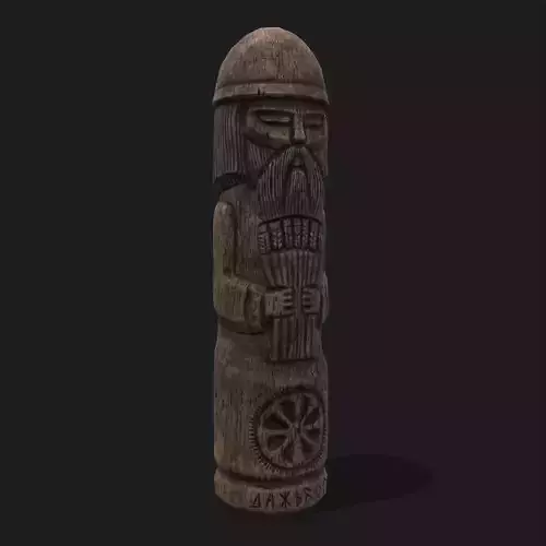Dazhbog Wooden Figurine Low-poly 3D model