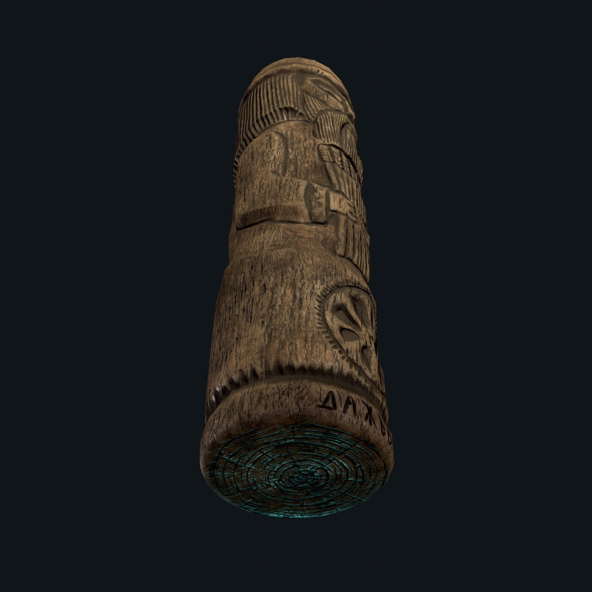 Dazhbog Wooden Figurine Low-poly 3D model_19