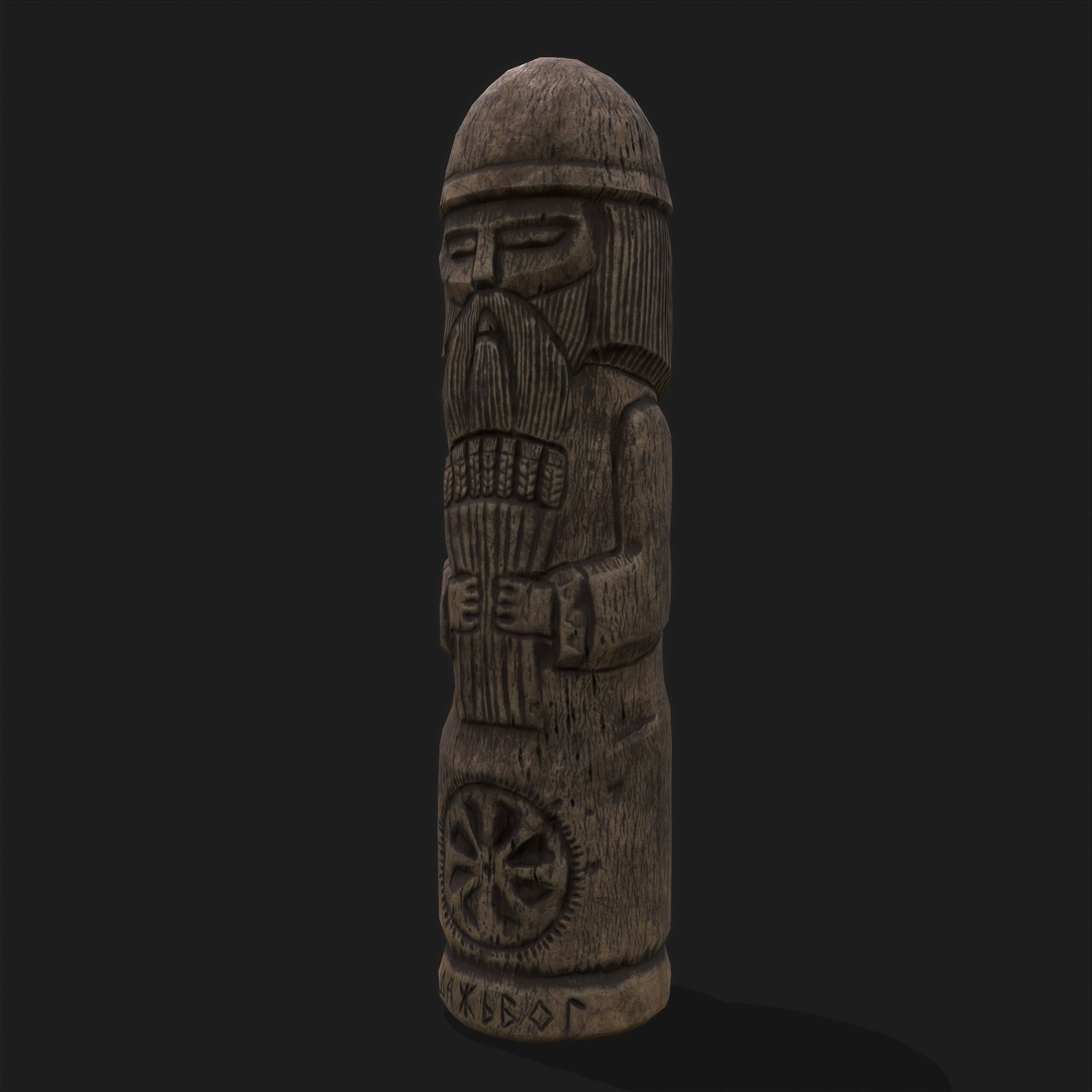 Dazhbog Wooden Figurine Low-poly 3D model_39