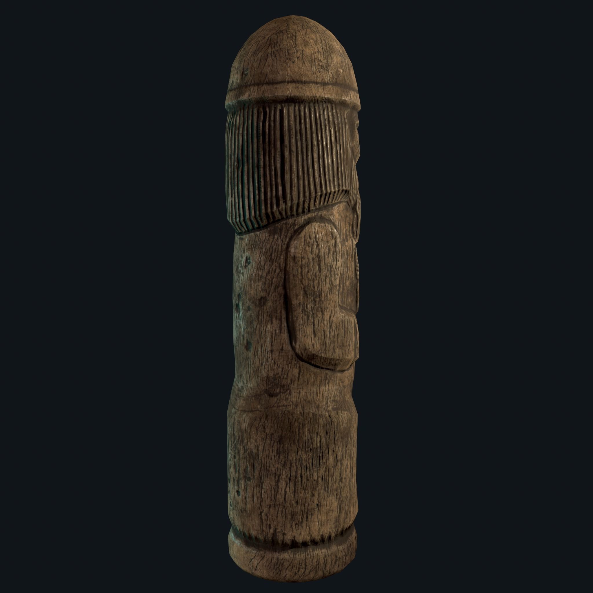 Dazhbog Wooden Figurine Low-poly 3D model_7