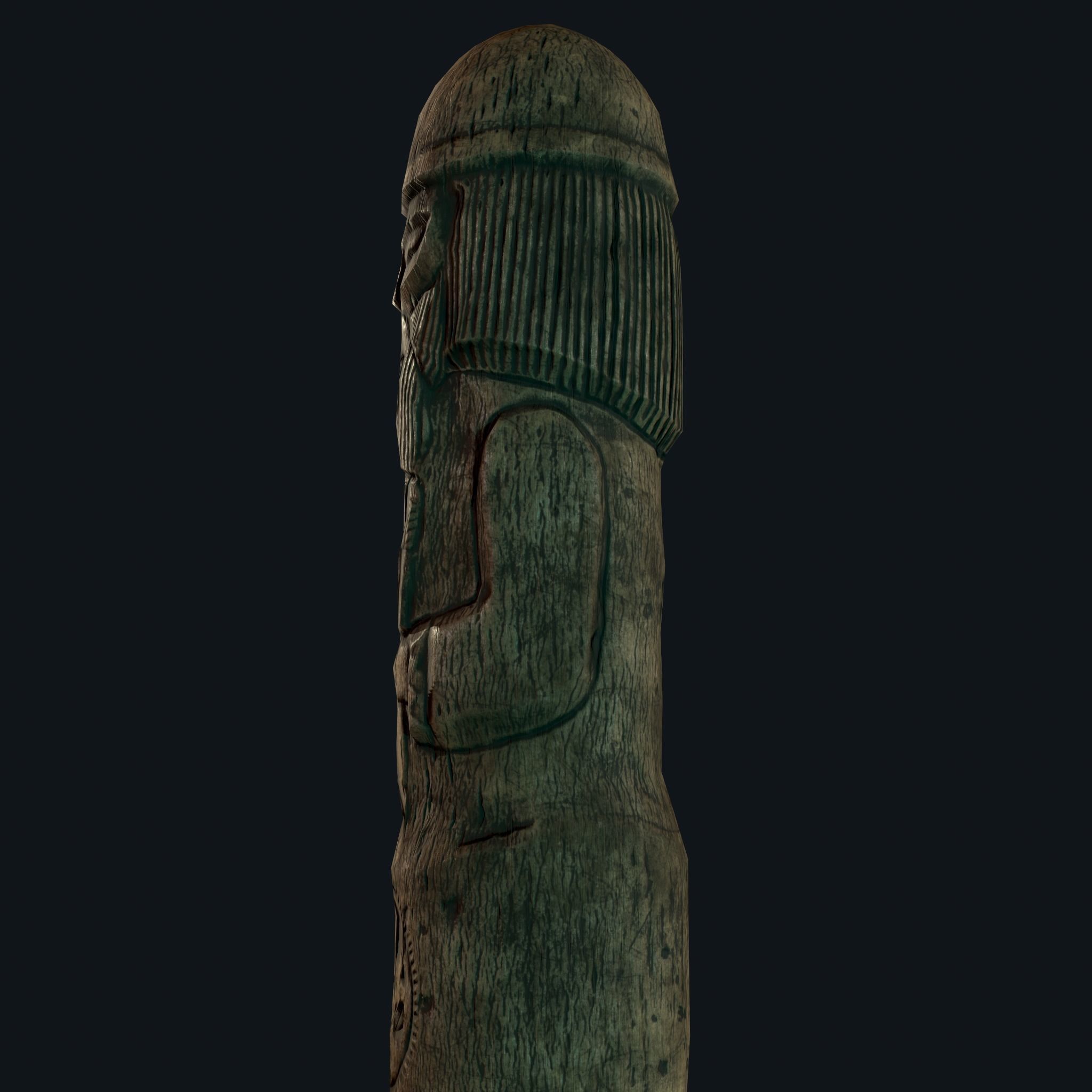 Dazhbog Wooden Figurine Low-poly 3D model_14