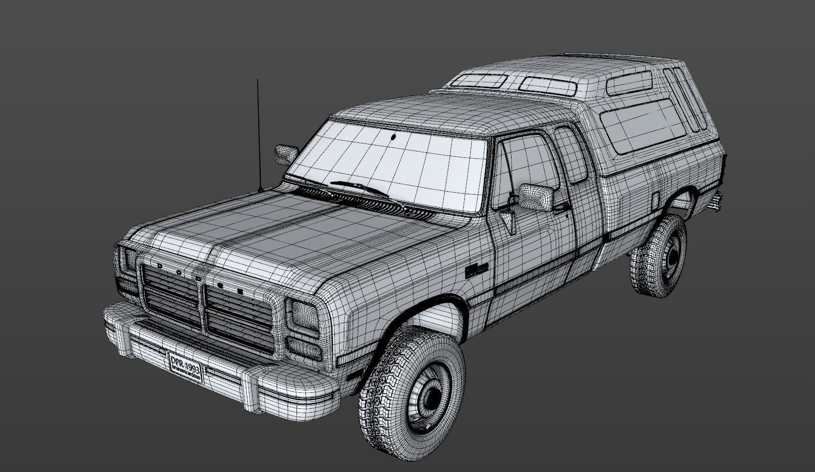 DODGE POWER RAM 250 1993 3D model_17