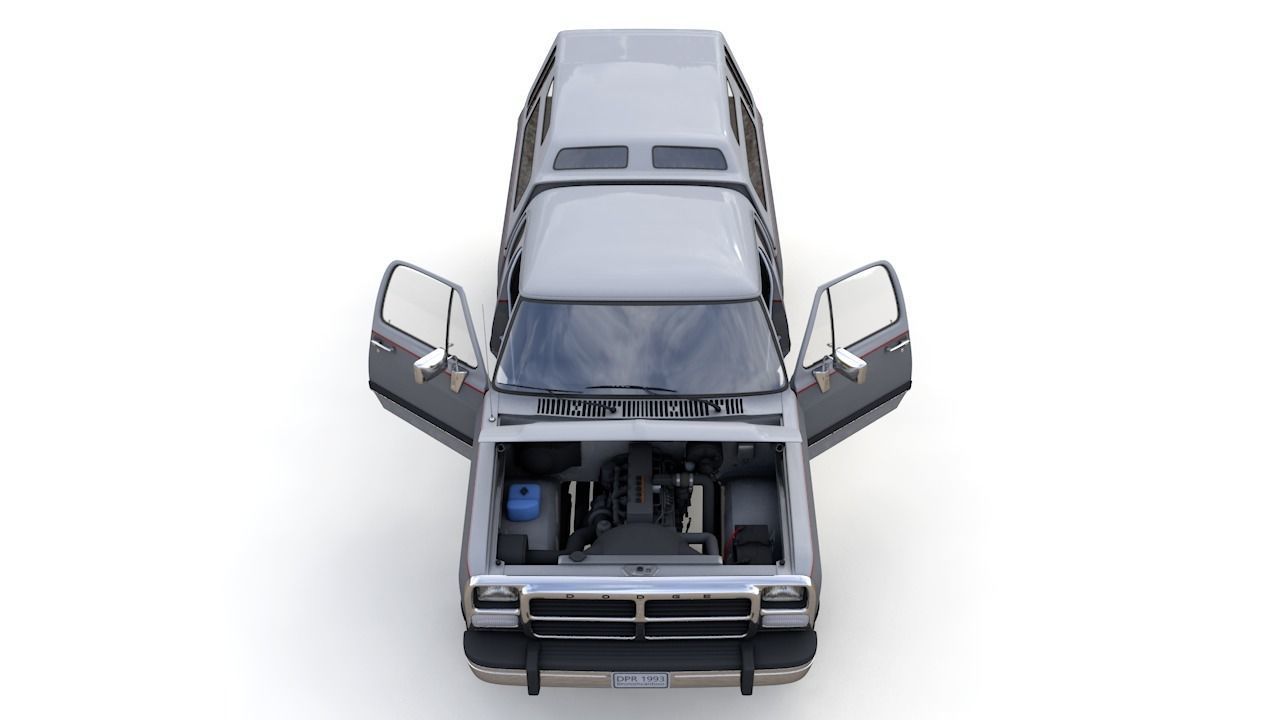 DODGE POWER RAM 250 1993 3D model_8