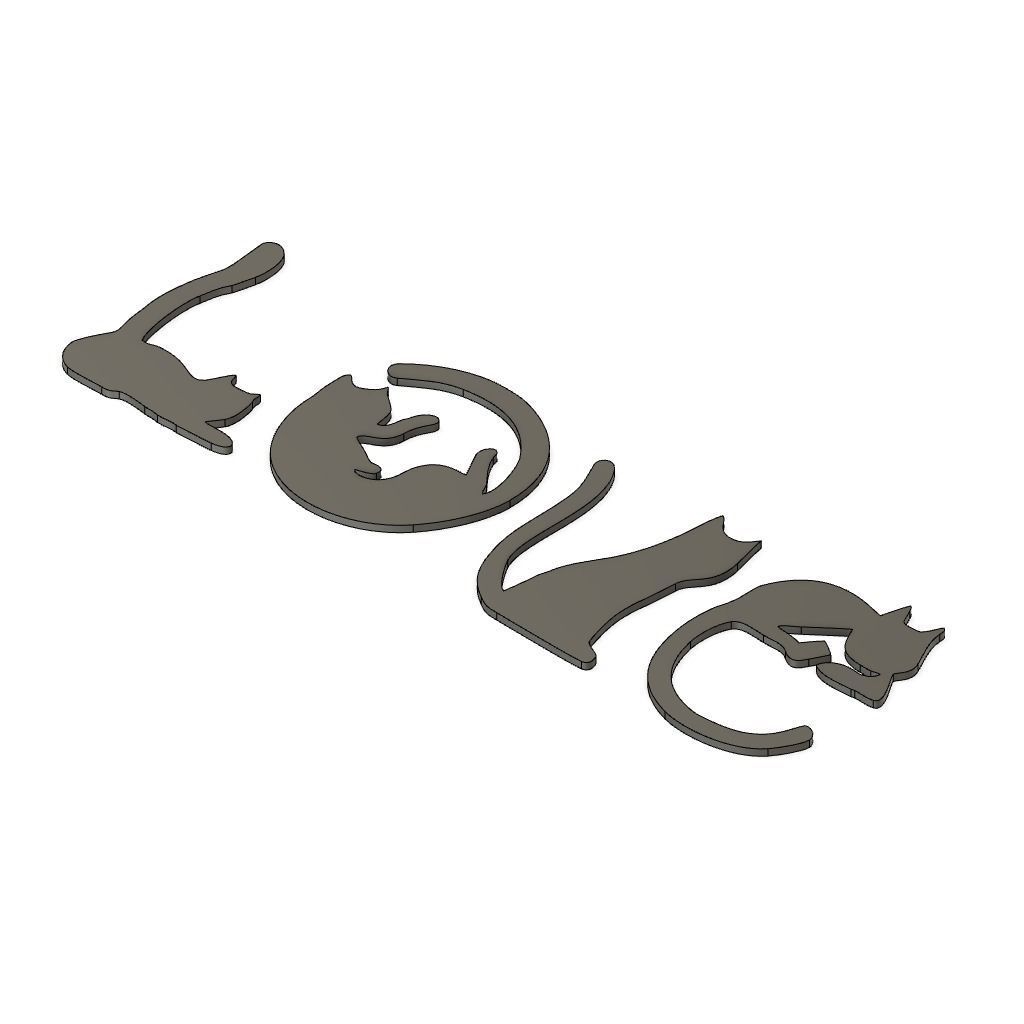 Love Cat Wall Decor 3D print model_1