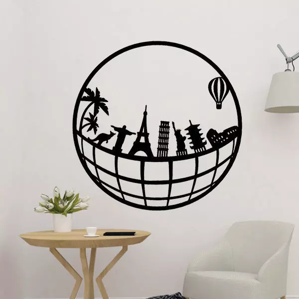 Globe With Symbols 3D print model