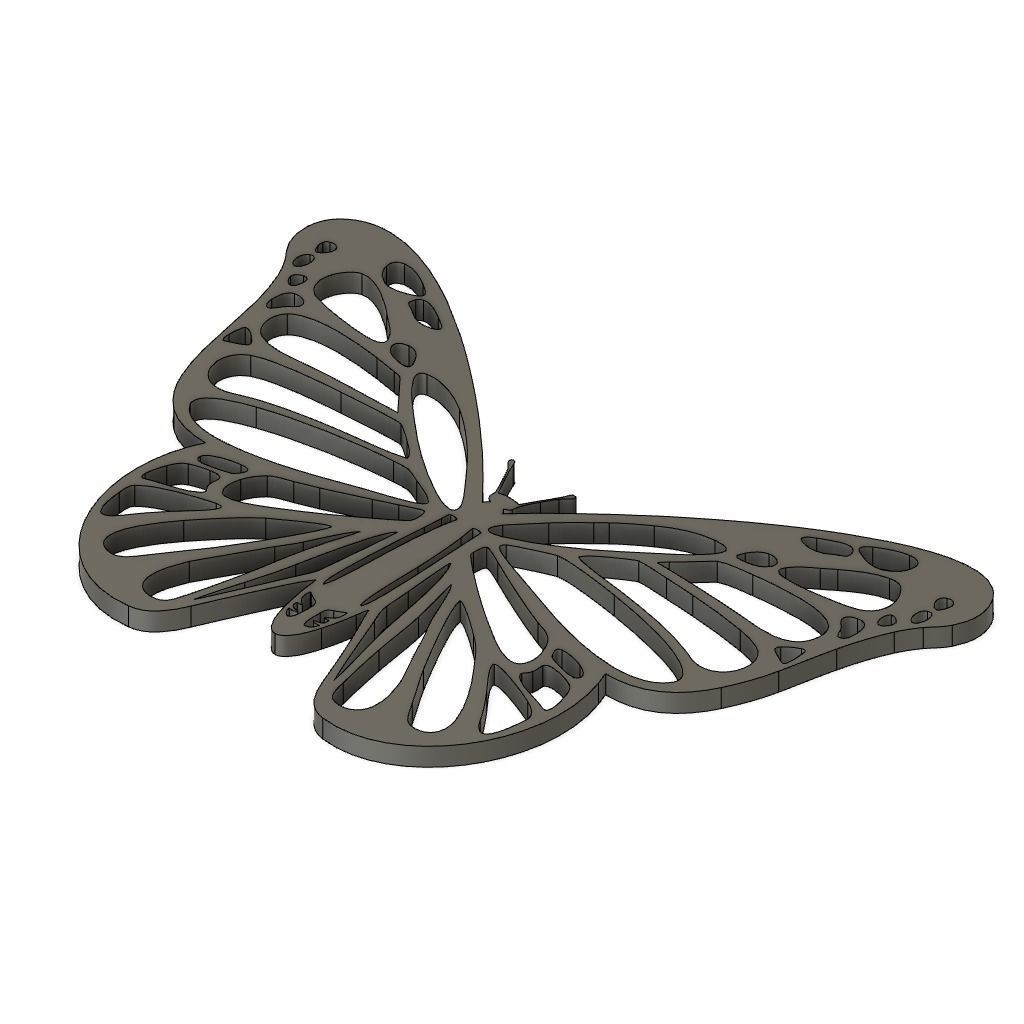 Butterfly 2D Decor 3D print model_2