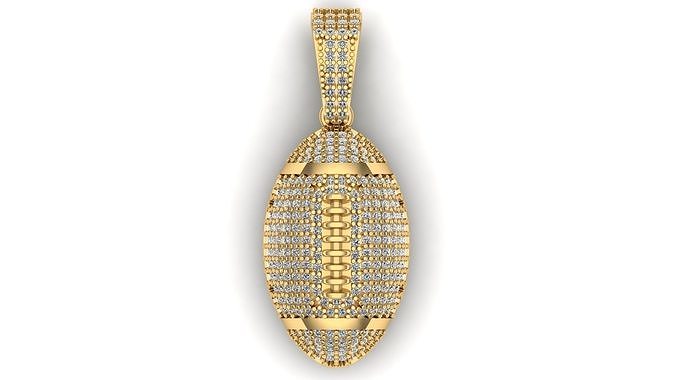 Rugby pendant 3d print model 3D print model