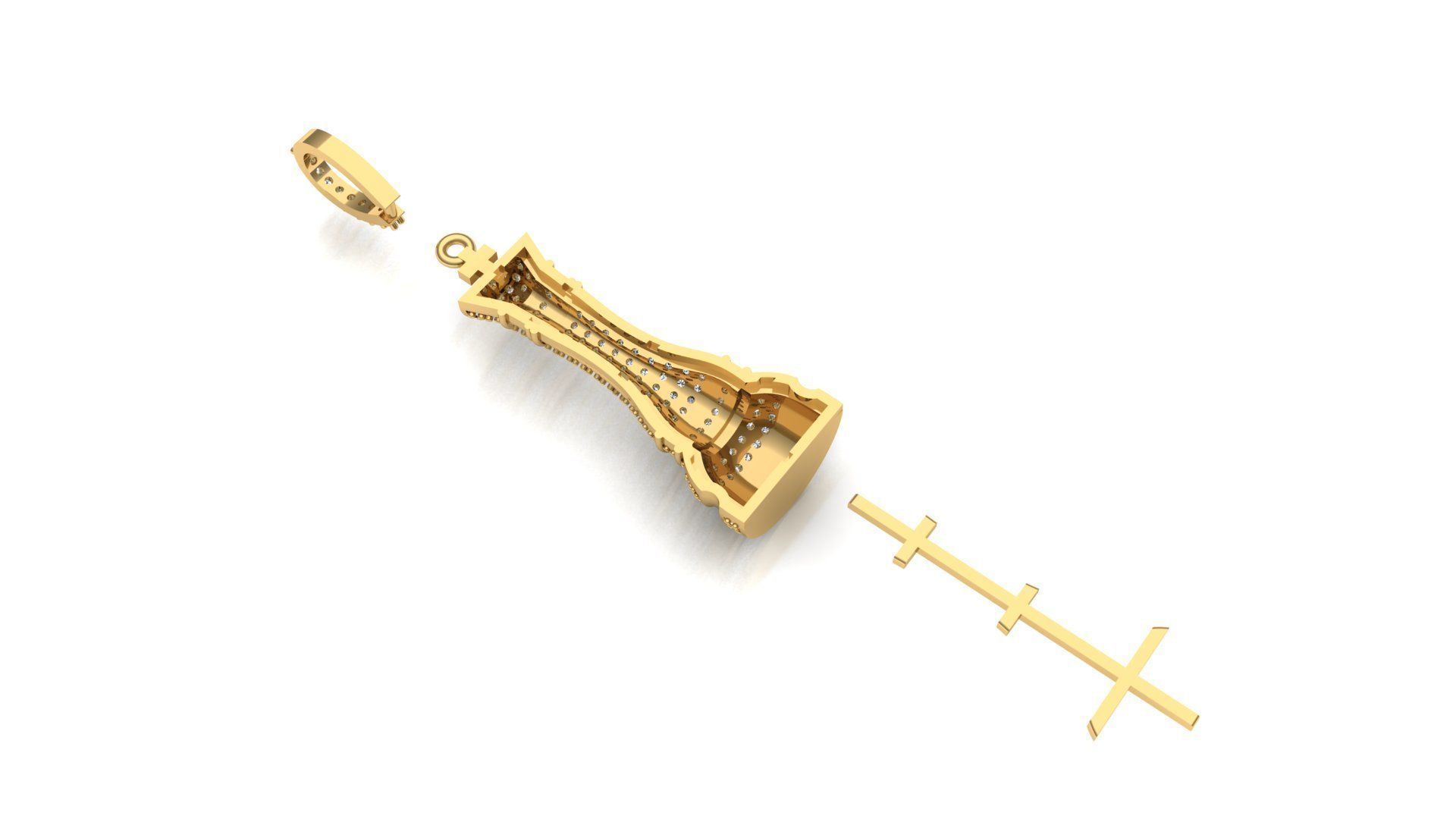 Chess king pendant 3D print model 3D print model_3