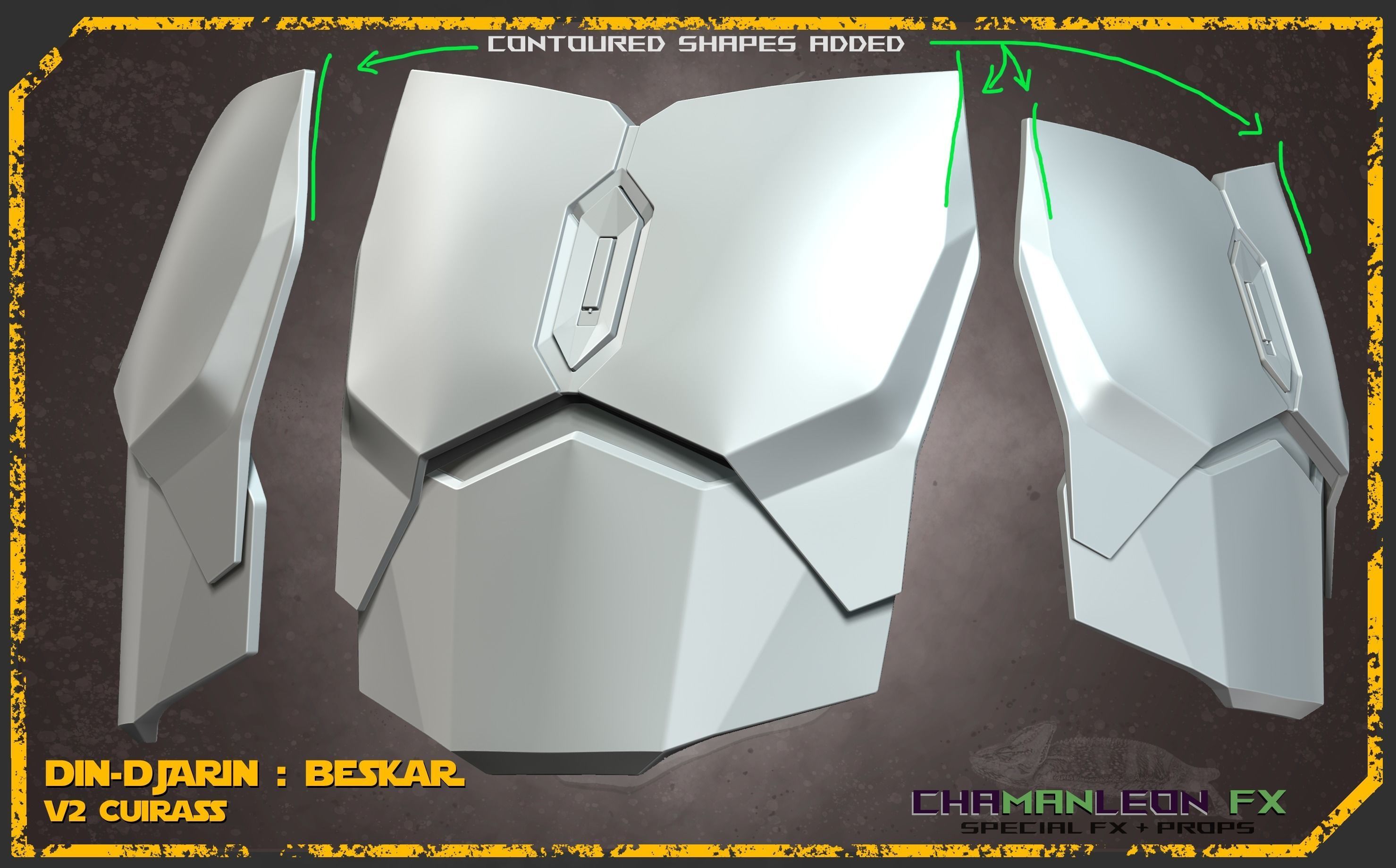 Din Djarin  Mandalorian Beskar Chest and Ab Armor Cosplay 3D print model_3