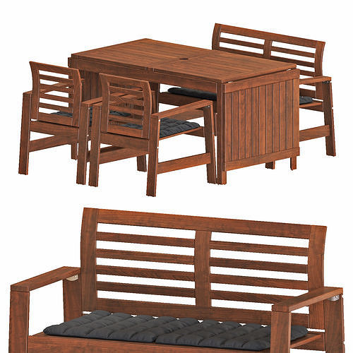 Applaro table and chairs set 04 3D model