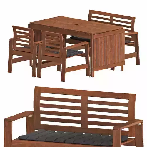 Applaro table and chairs set 04 3D model