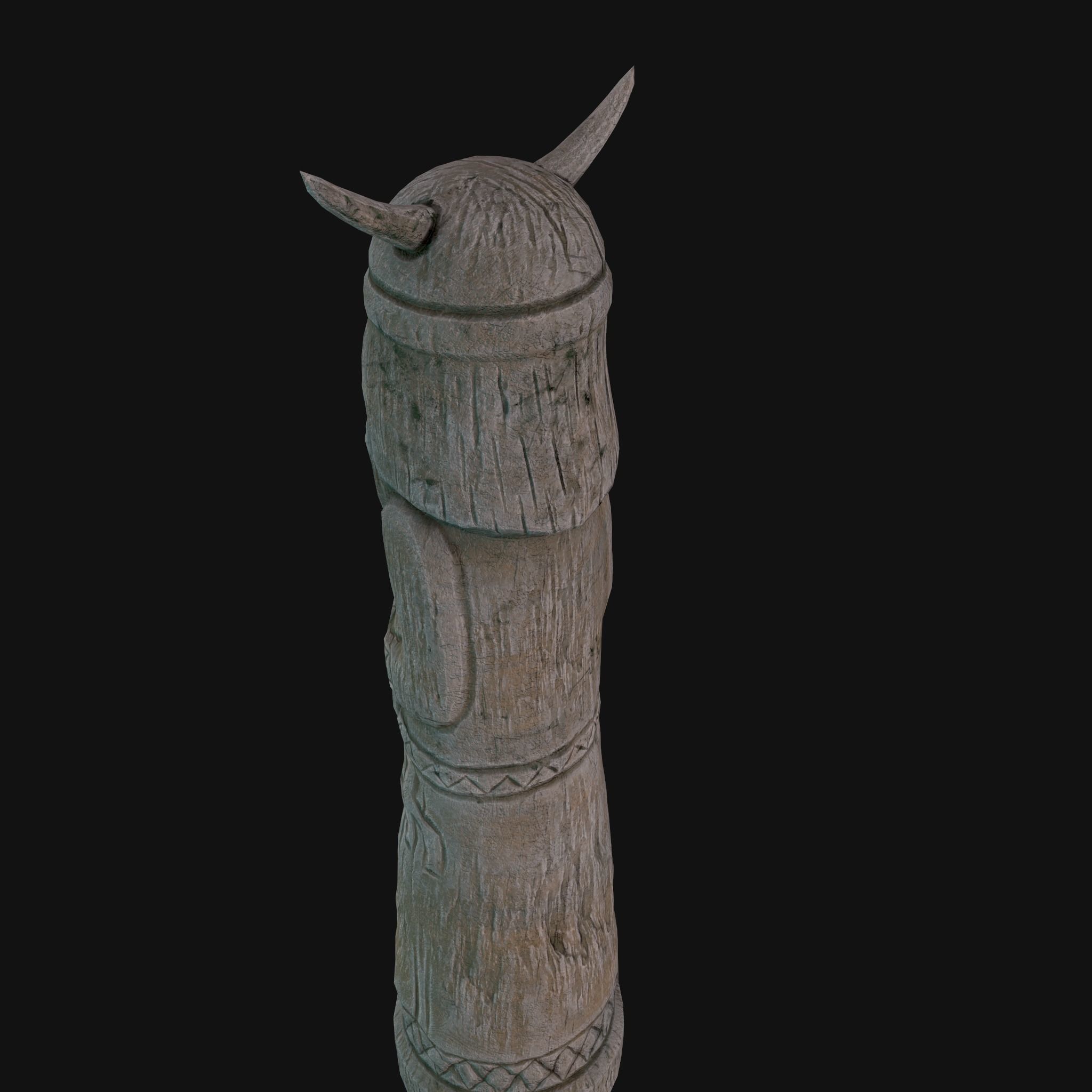 Velez Wooden Figurine Low-poly 3D model_5