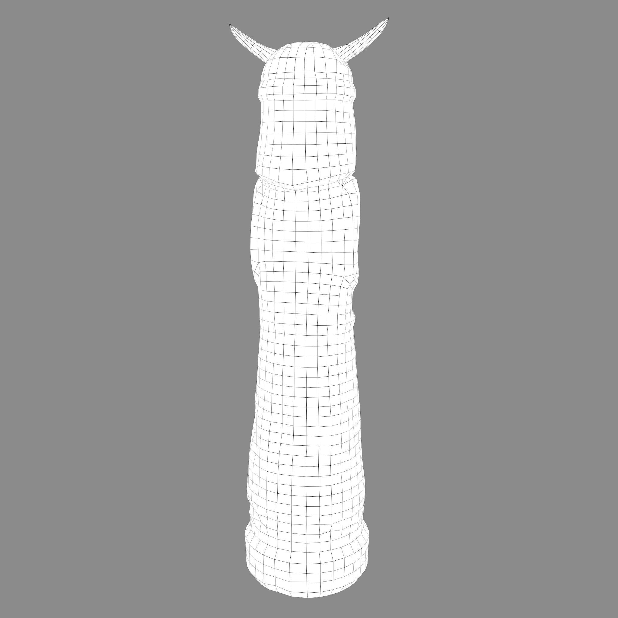 Velez Wooden Figurine Low-poly 3D model_8