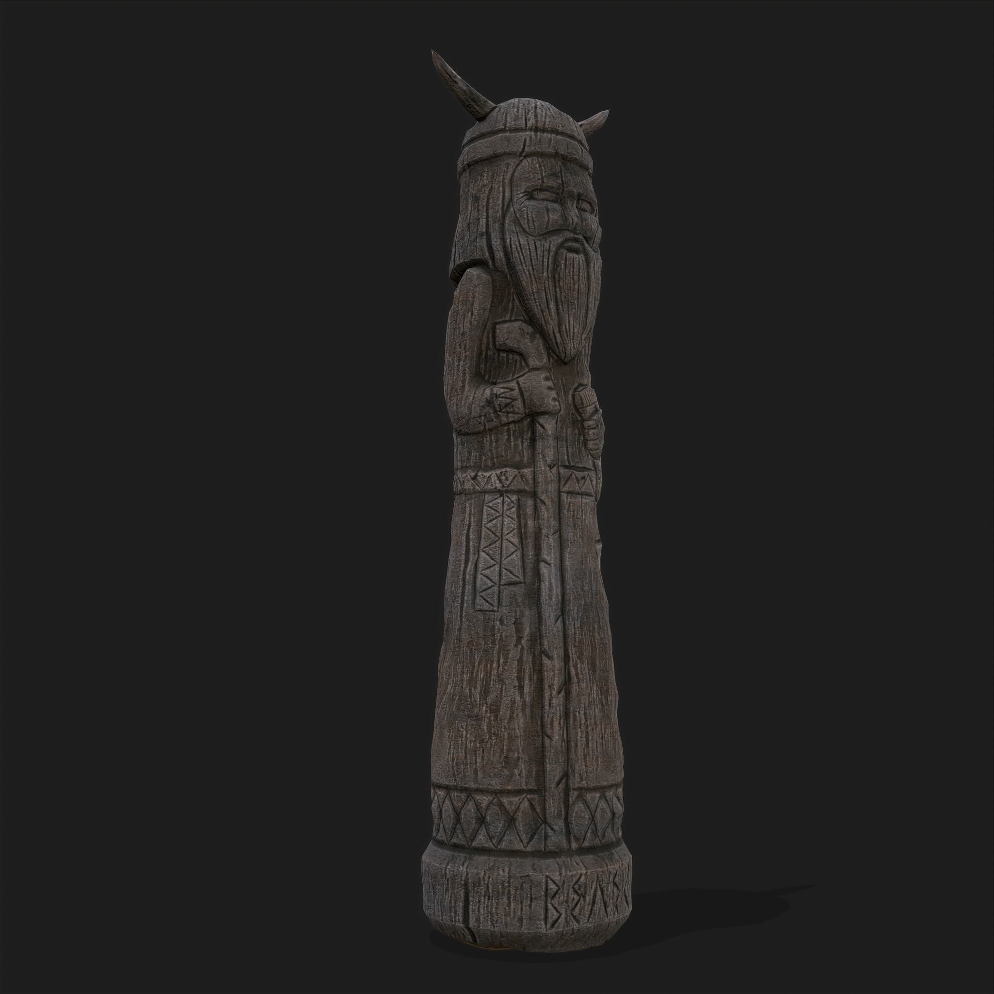 Velez Wooden Figurine Low-poly 3D model_50