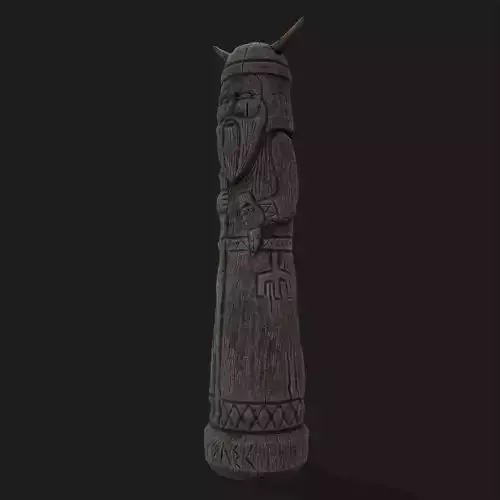 Velez Wooden Figurine Low-poly 3D model