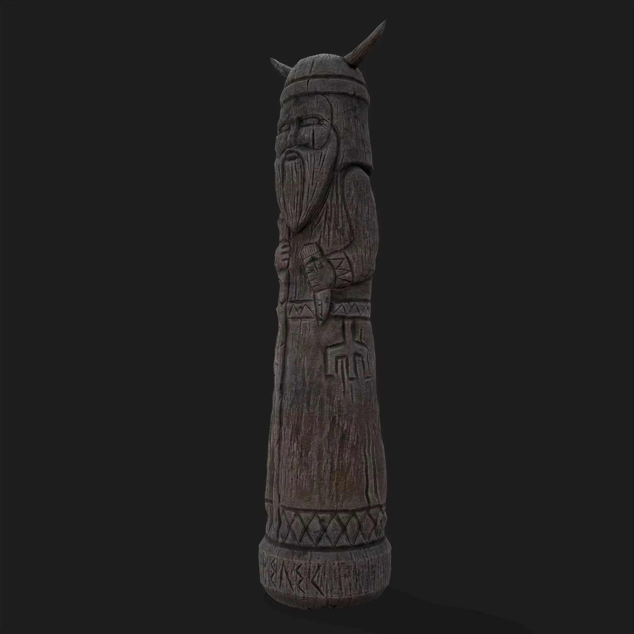 Velez Wooden Figurine Low-poly 3D model_0