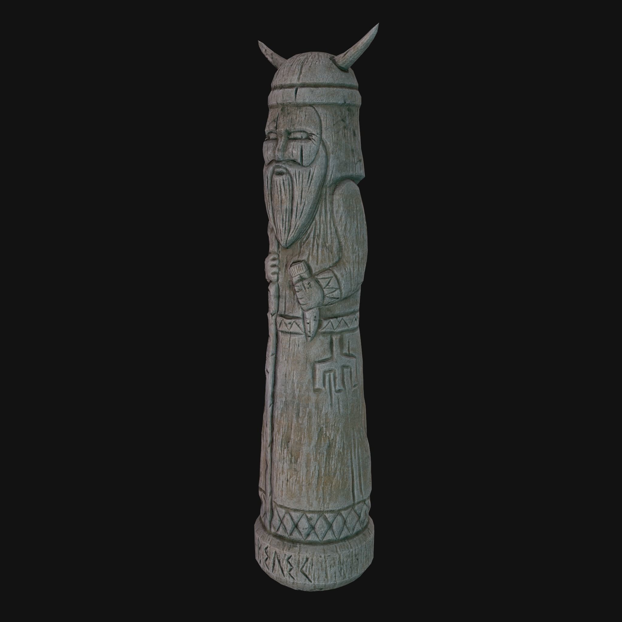 Velez Wooden Figurine Low-poly 3D model_22