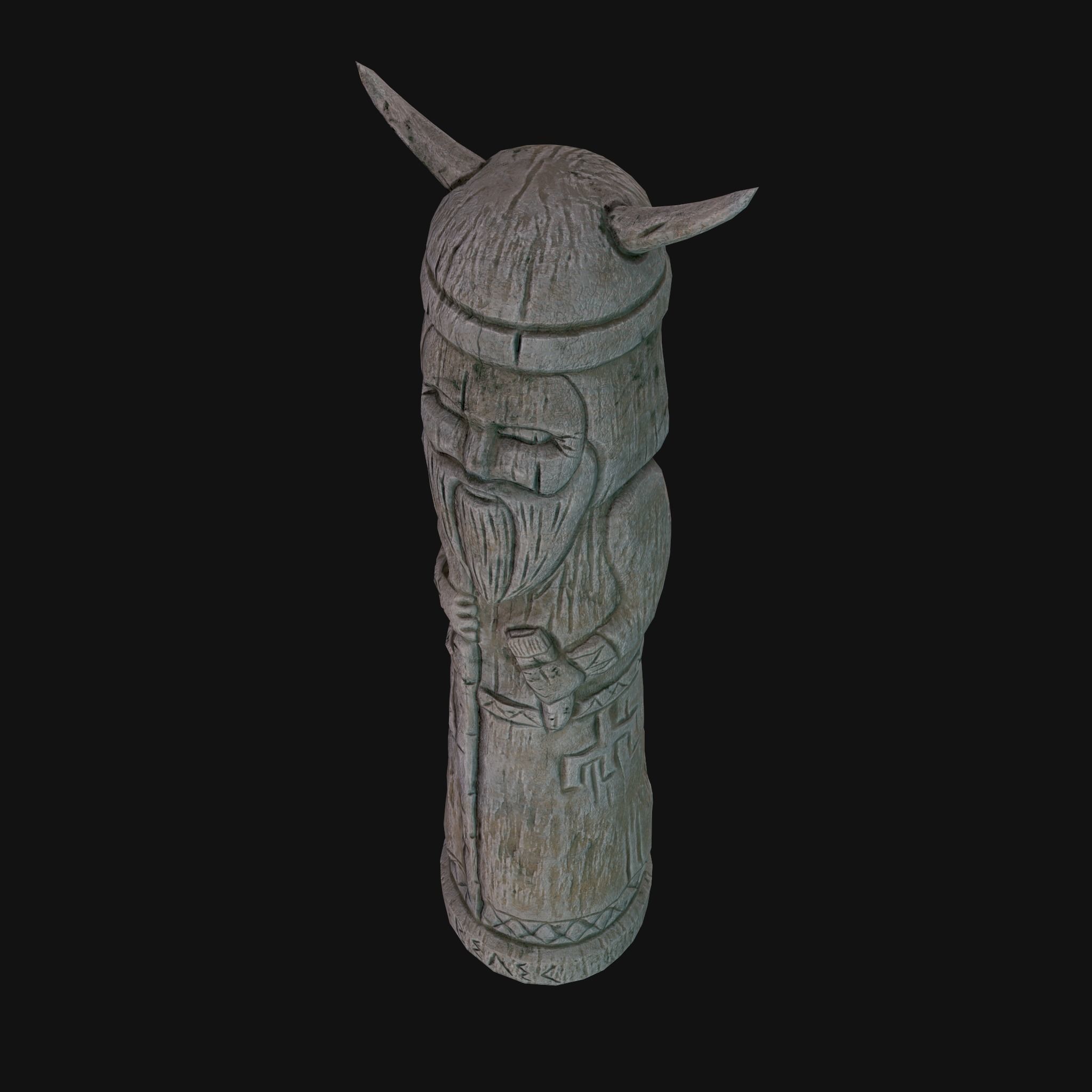 Velez Wooden Figurine Low-poly 3D model_44