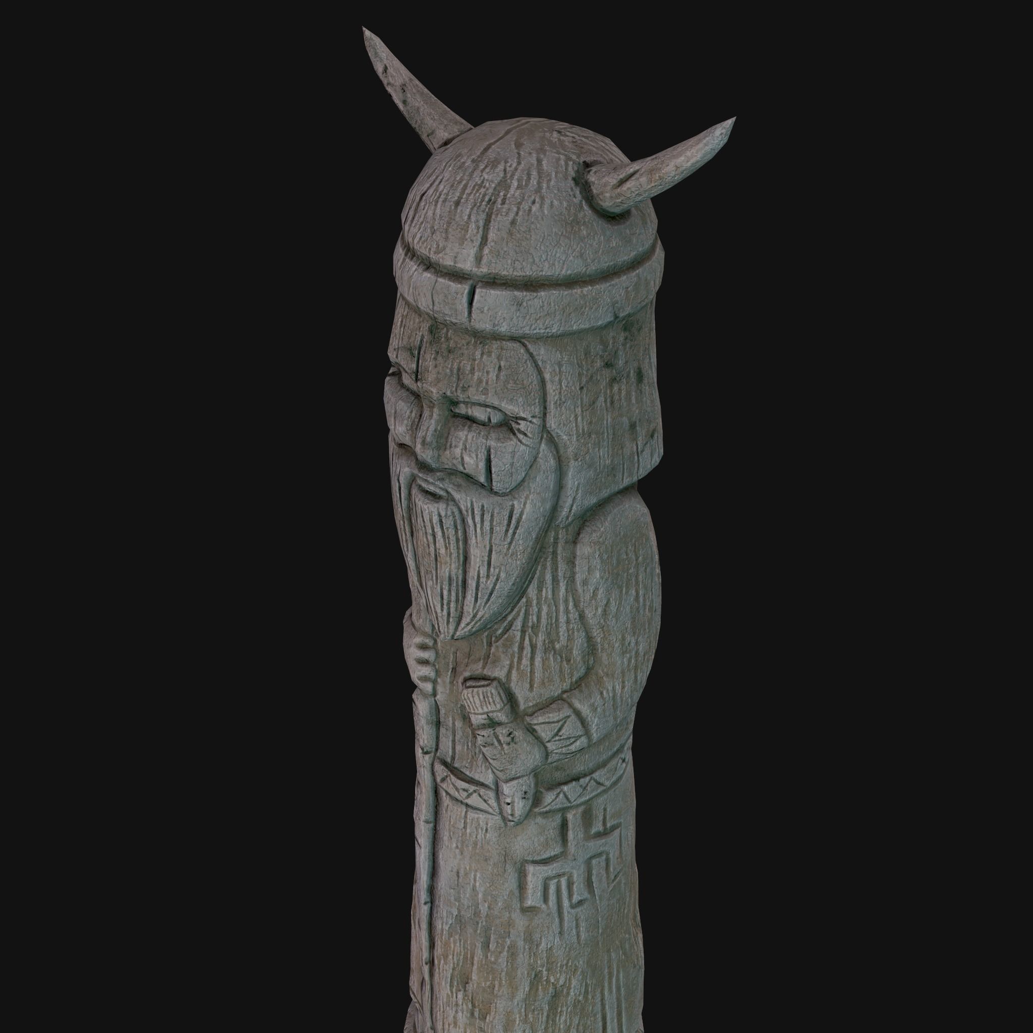 Velez Wooden Figurine Low-poly 3D model_47
