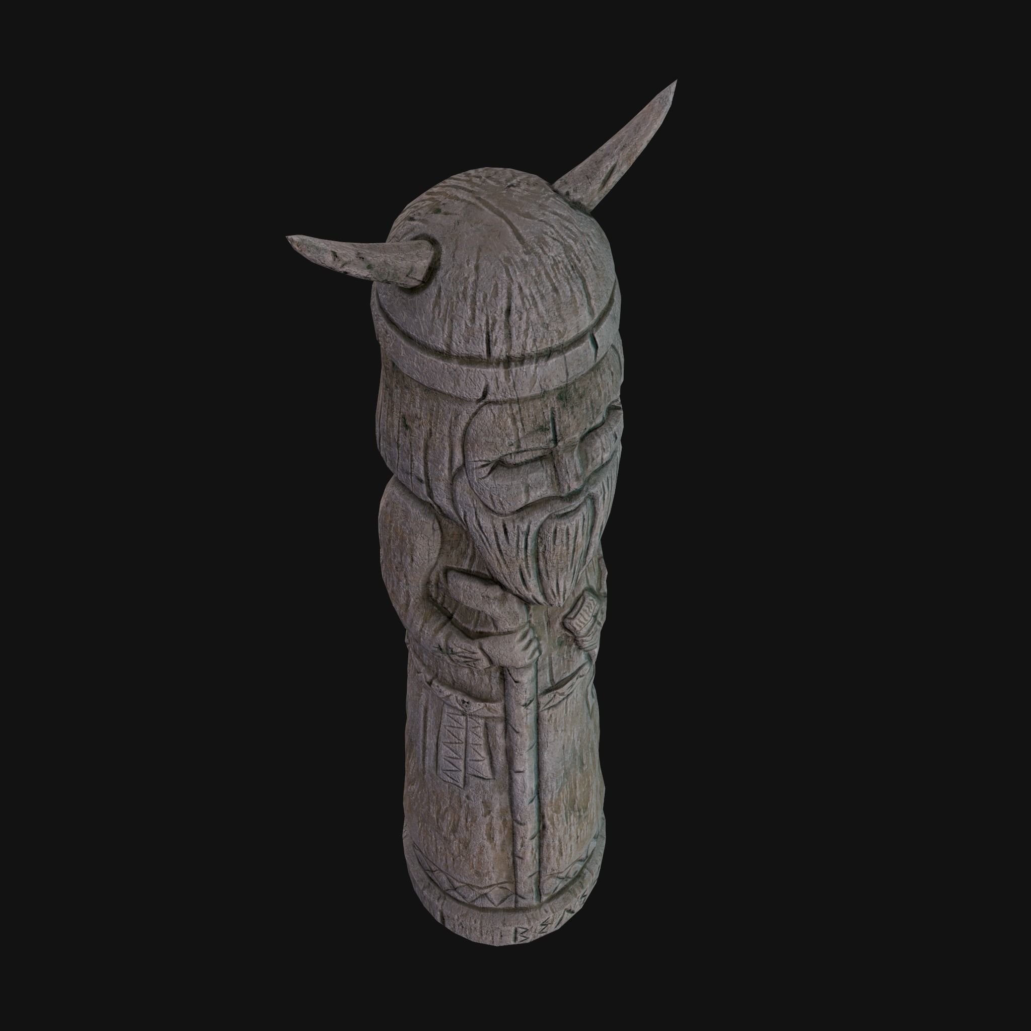 Velez Wooden Figurine Low-poly 3D model_10