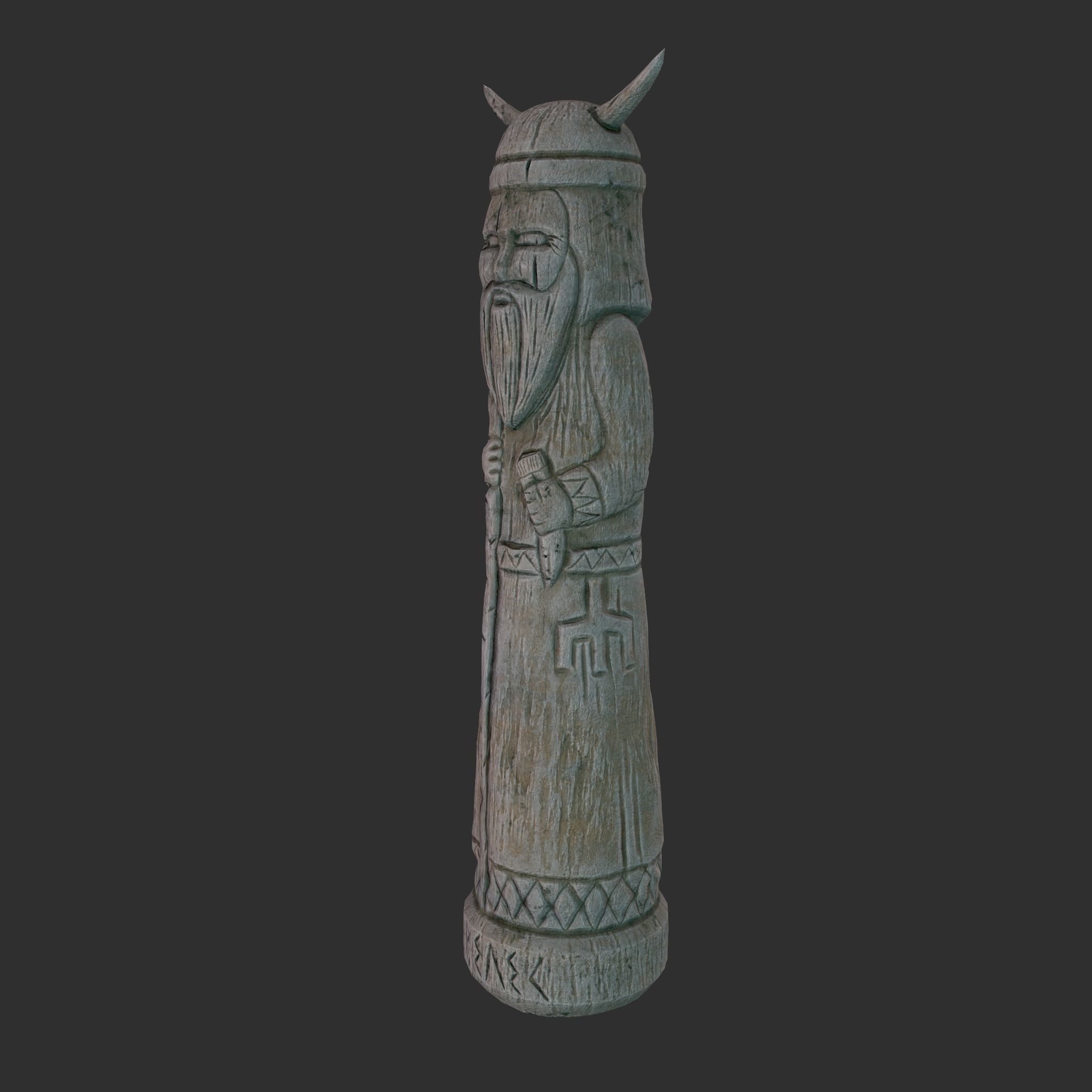 Velez Wooden Figurine Low-poly 3D model_16