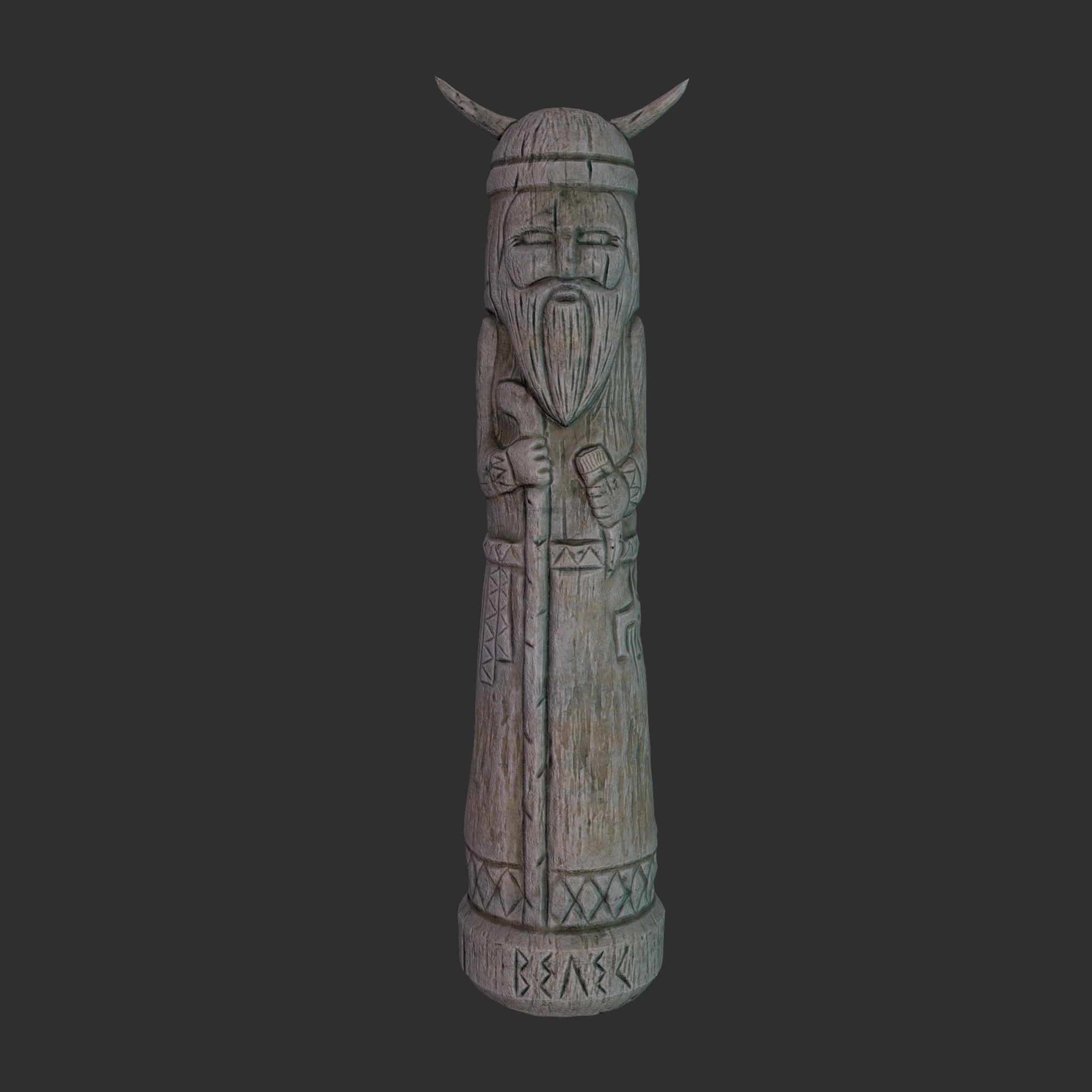 Velez Wooden Figurine Low-poly 3D model_14
