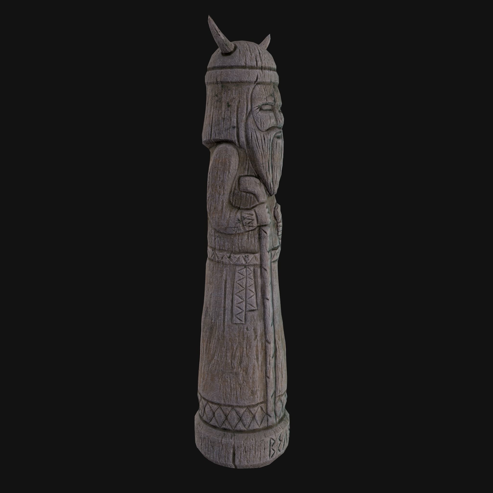 Velez Wooden Figurine Low-poly 3D model_27