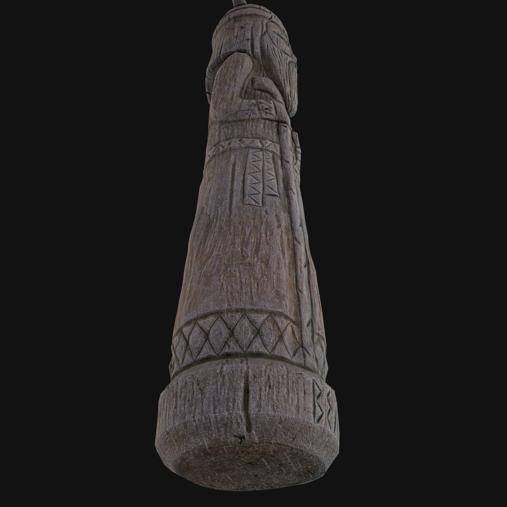 Velez Wooden Figurine Low-poly 3D model_15