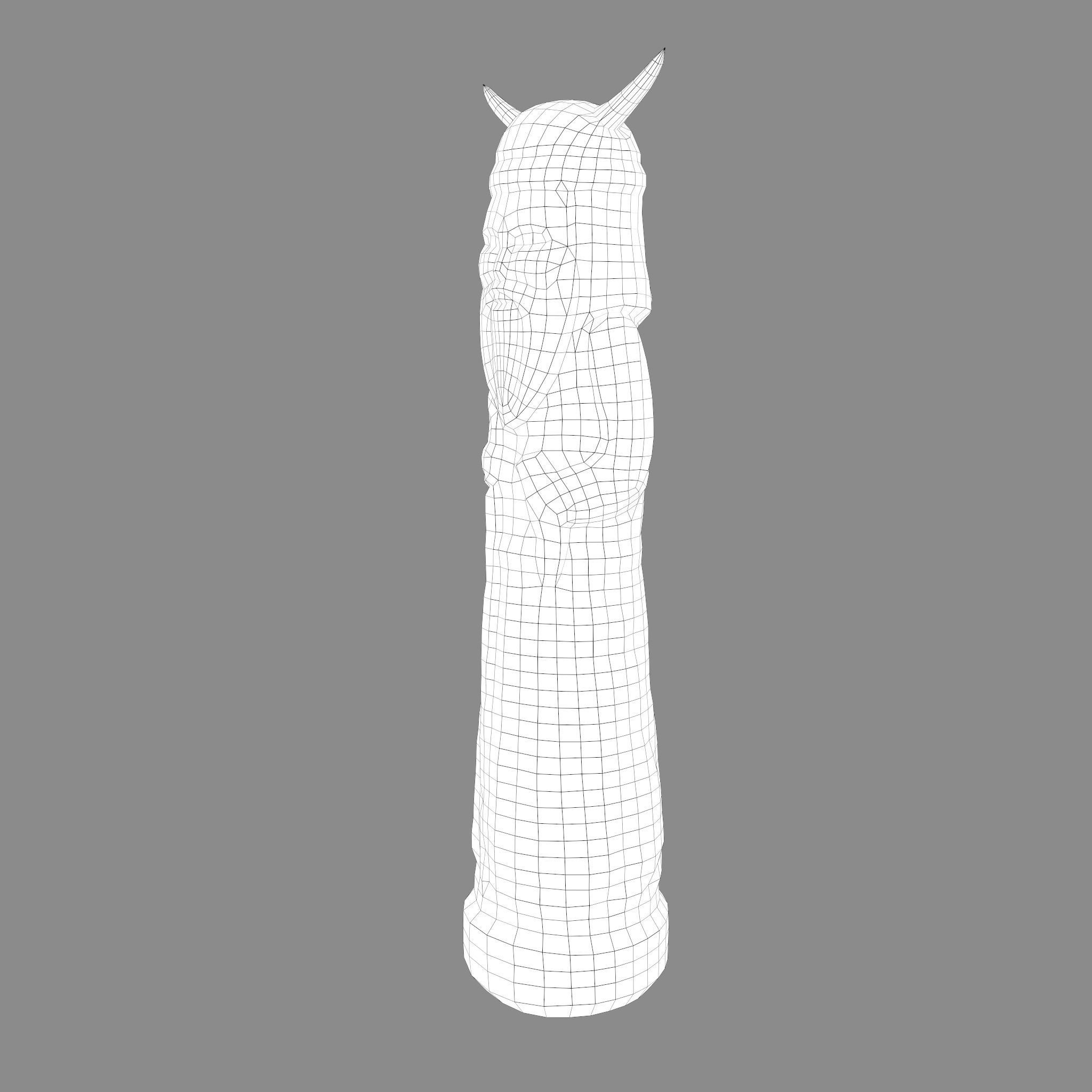 Velez Wooden Figurine Low-poly 3D model_13