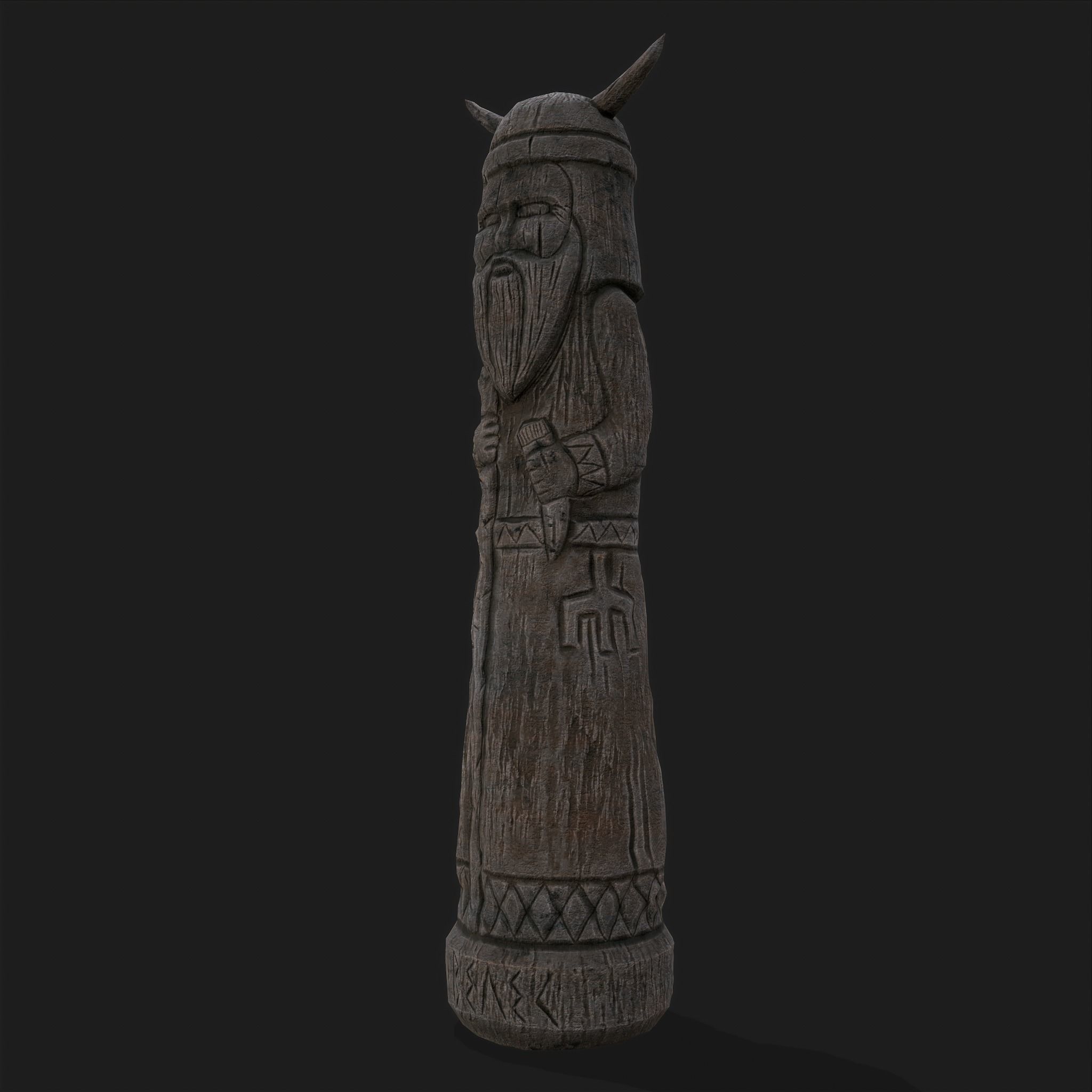 Velez Wooden Figurine Low-poly 3D model_49