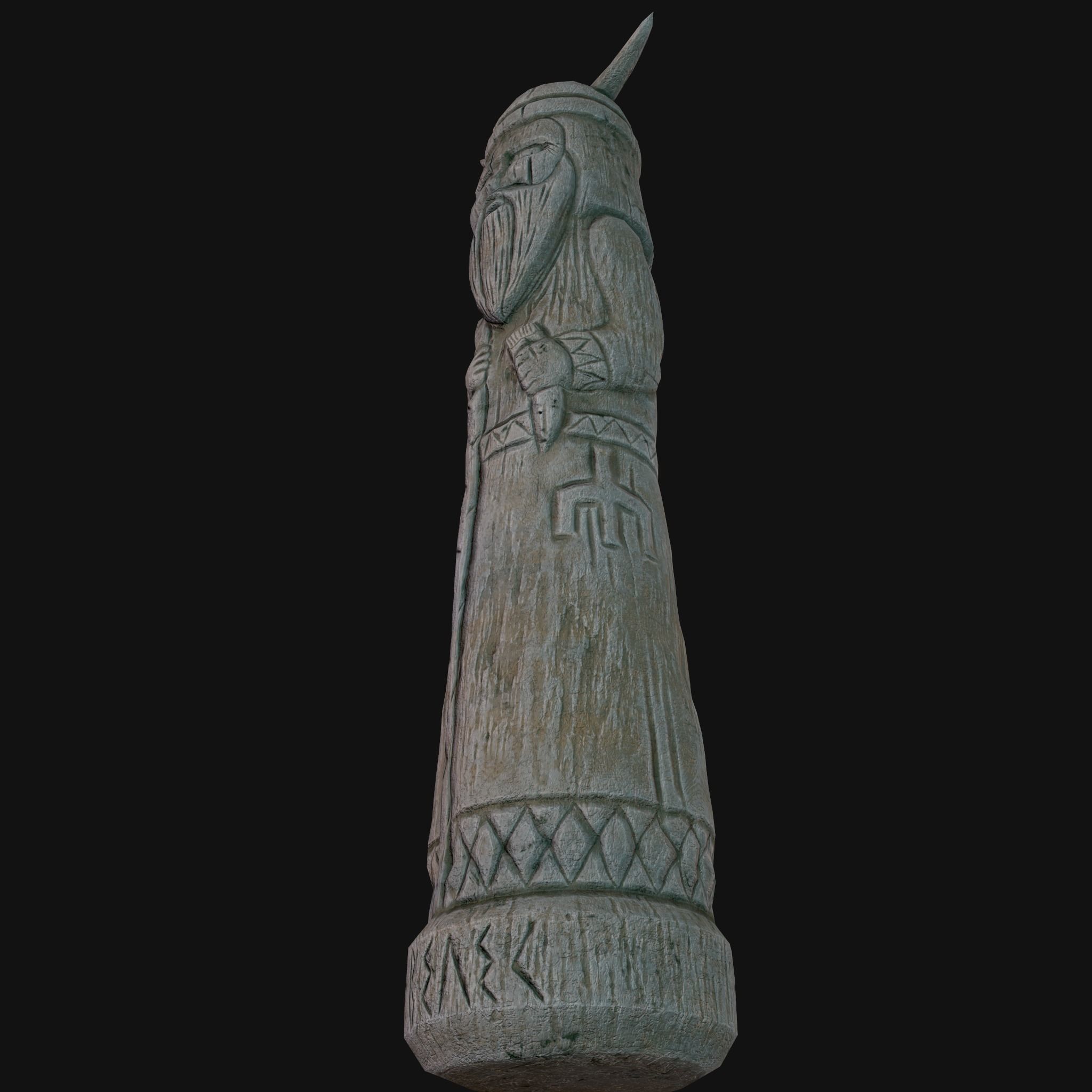 Velez Wooden Figurine Low-poly 3D model_36