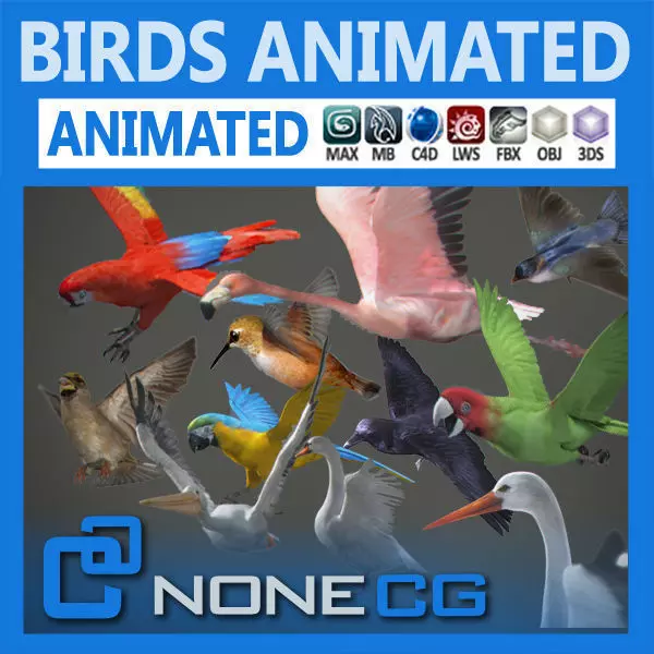 Pack - Birds Animated 3D model_0
