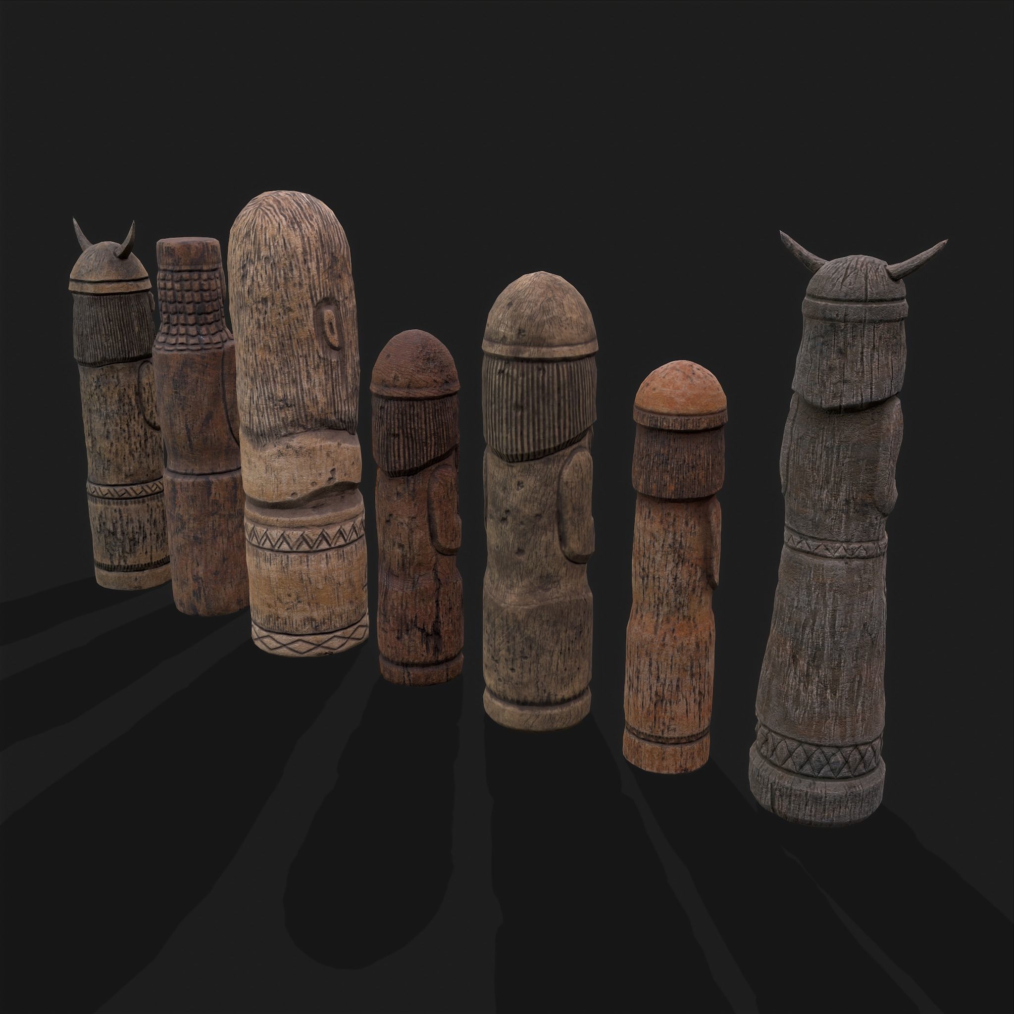 Seven Viking Figures 3D Model Collection_23