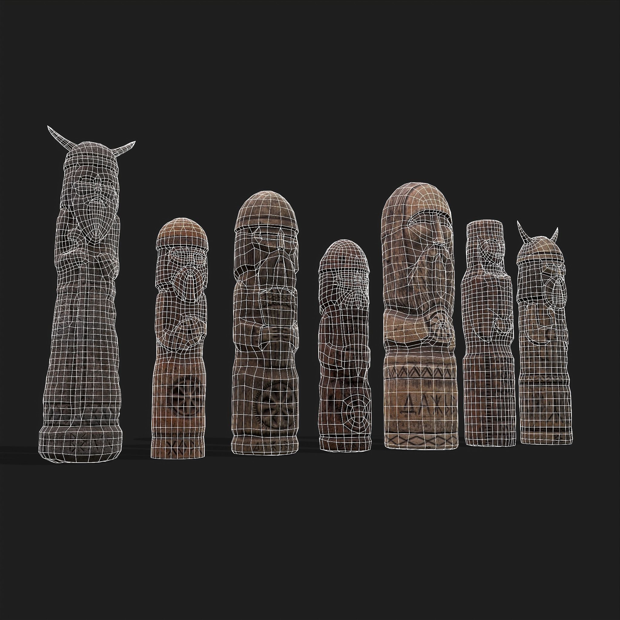 Seven Viking Figures 3D Model Collection_18
