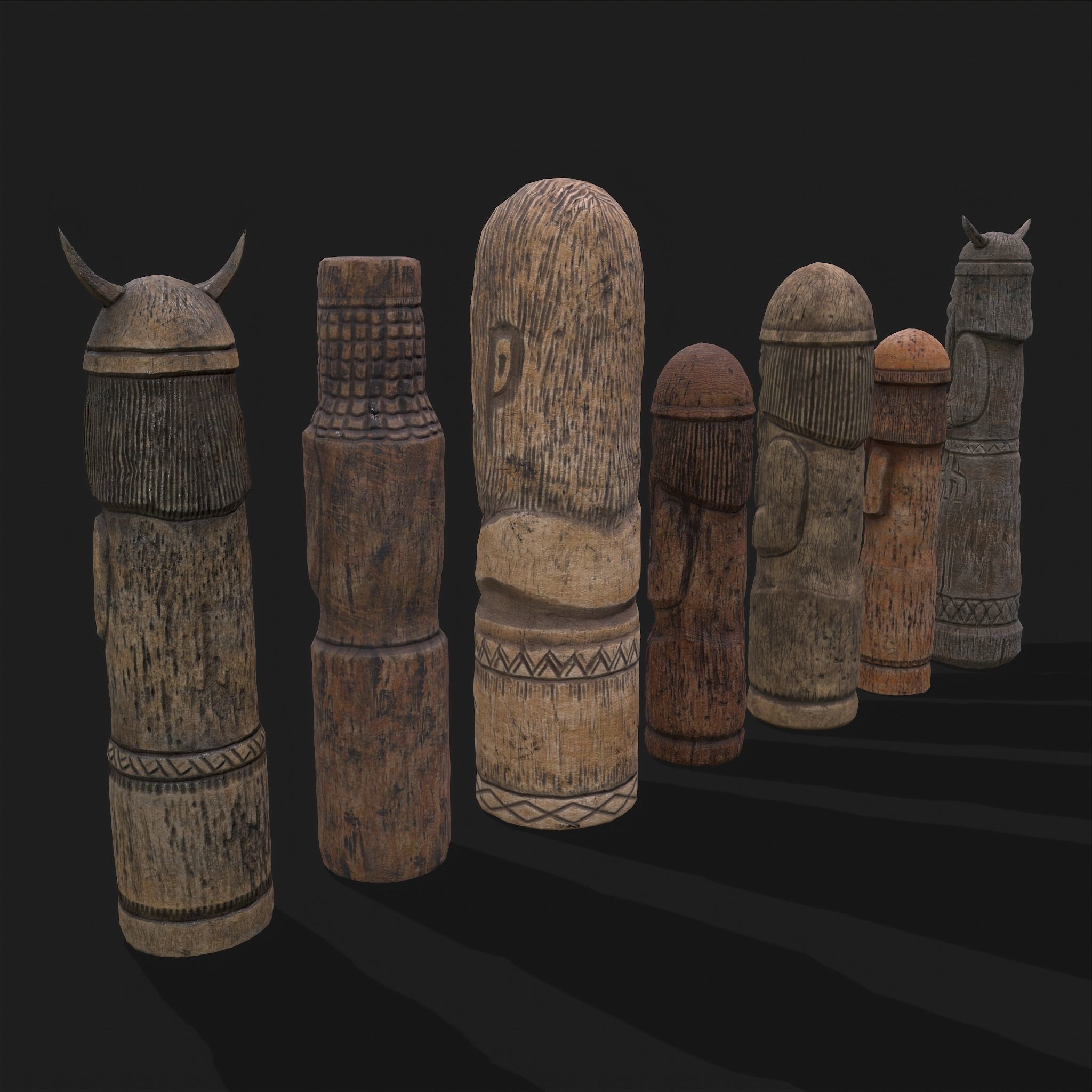 Seven Viking Figures 3D Model Collection_21