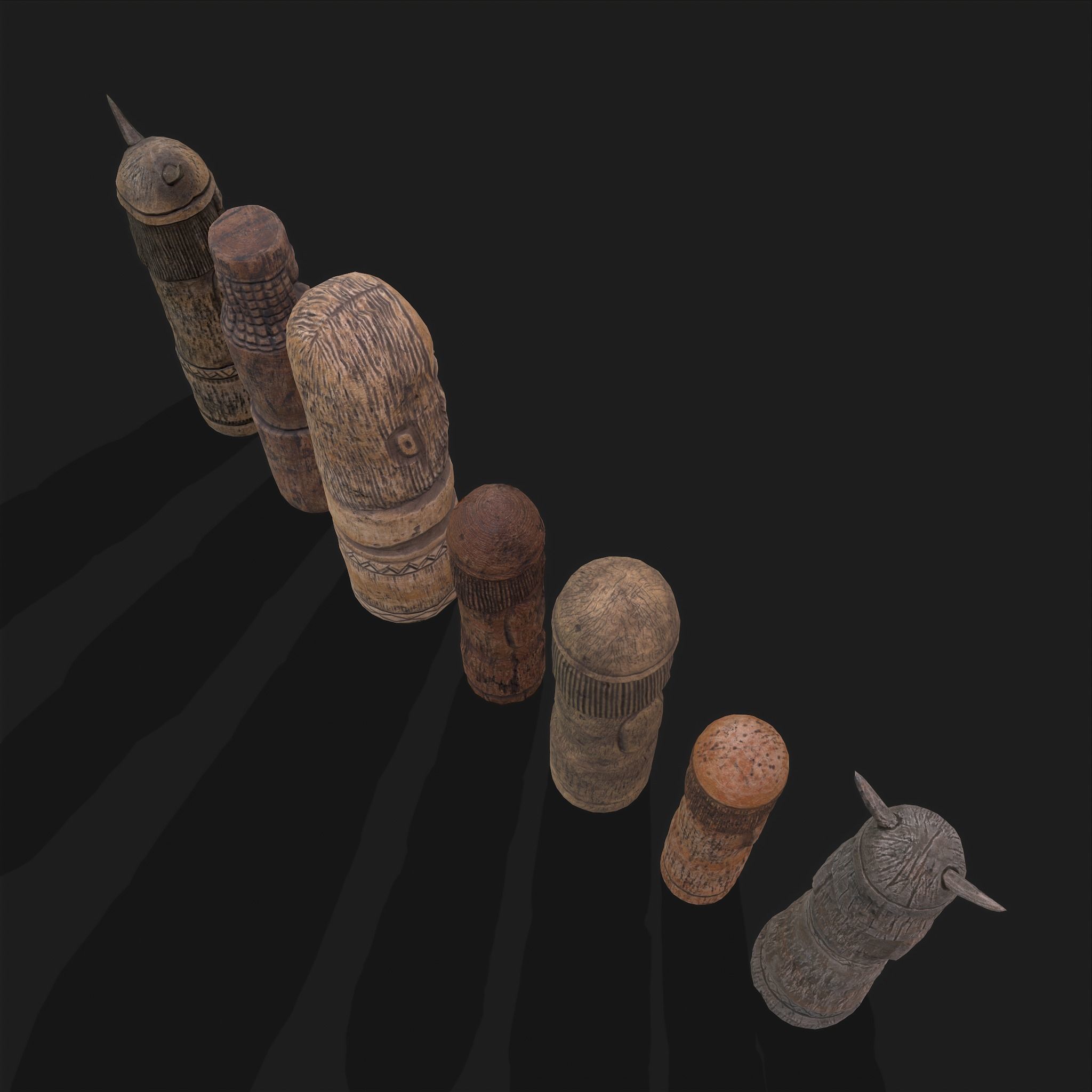 Seven Viking Figures 3D Model Collection_25