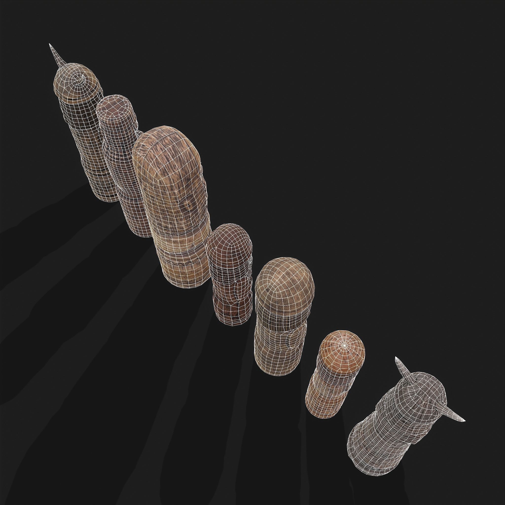 Seven Viking Figures 3D Model Collection_26