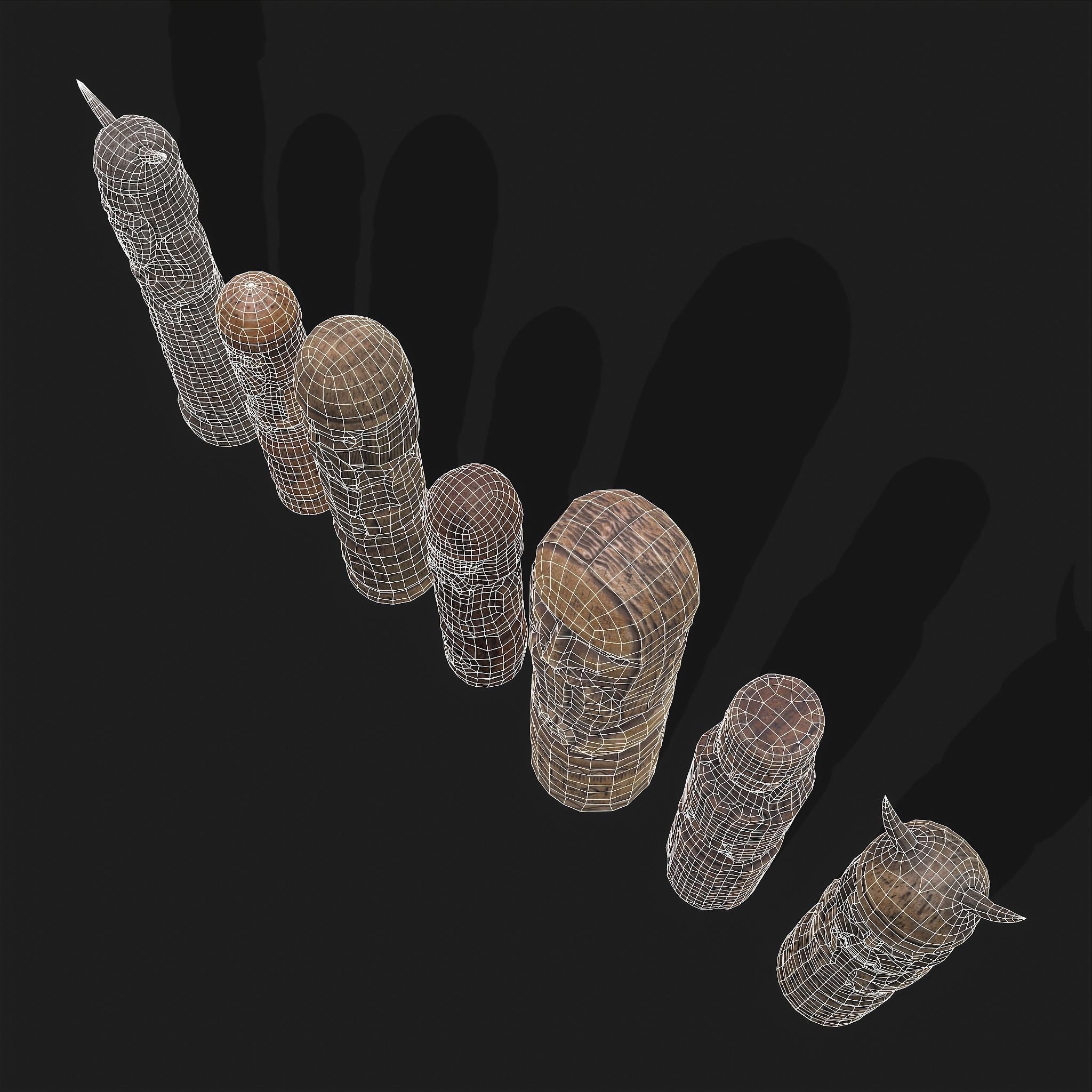 Seven Viking Figures 3D Model Collection_28