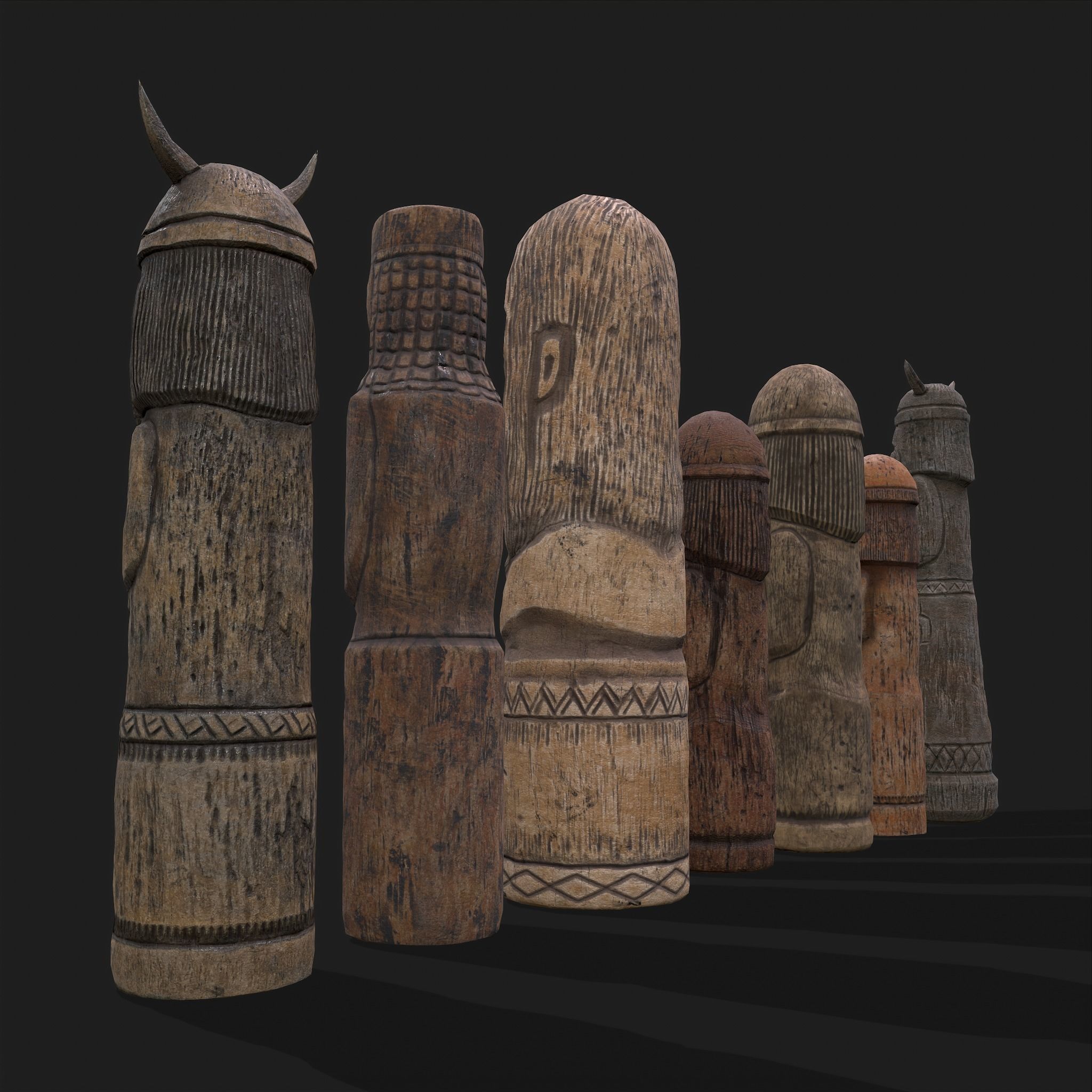 Seven Viking Figures 3D Model Collection_15