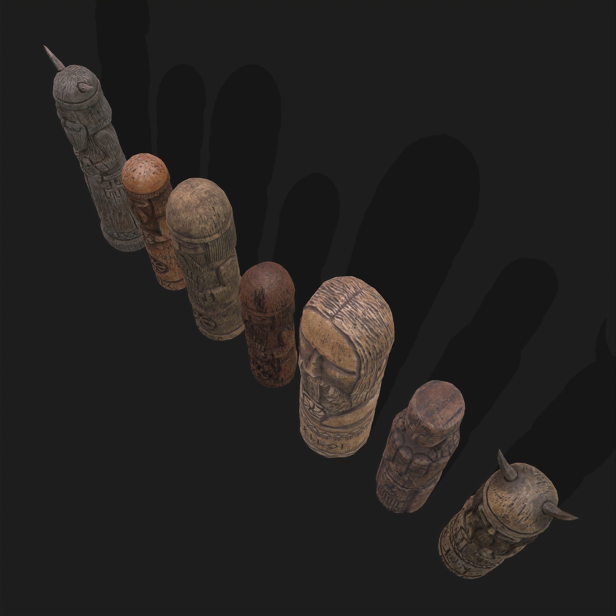 Seven Viking Figures 3D Model Collection_27