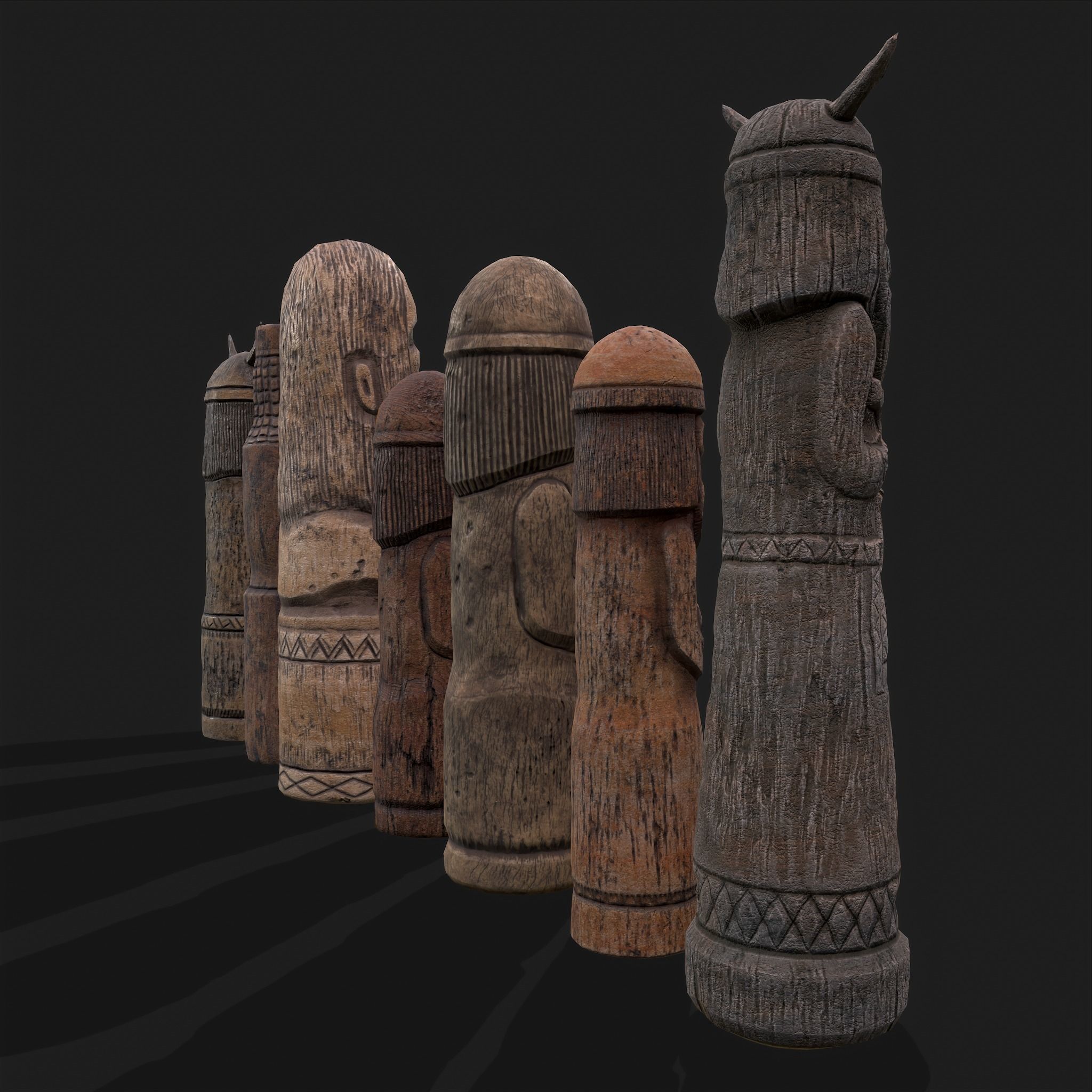 Seven Viking Figures 3D Model Collection_16