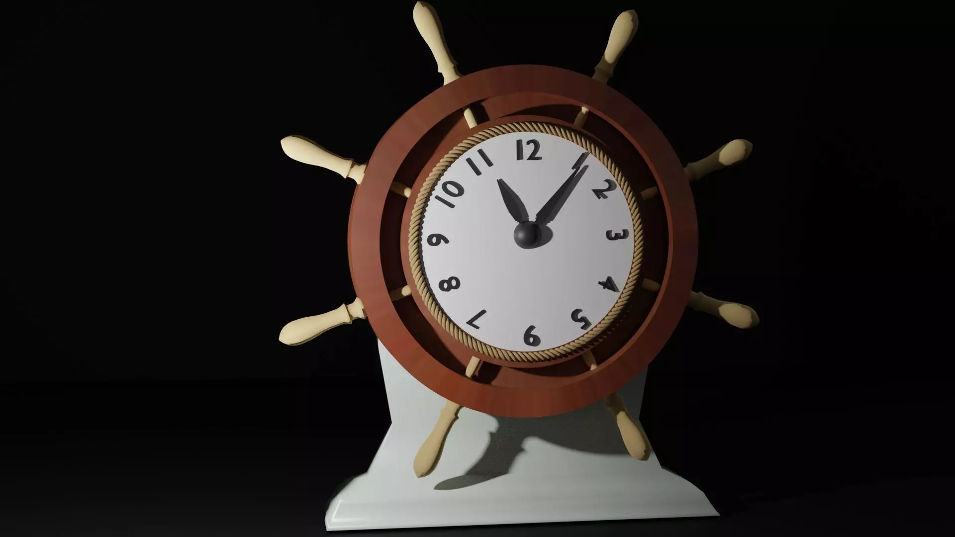 Table Clock Low-poly 3D model_0