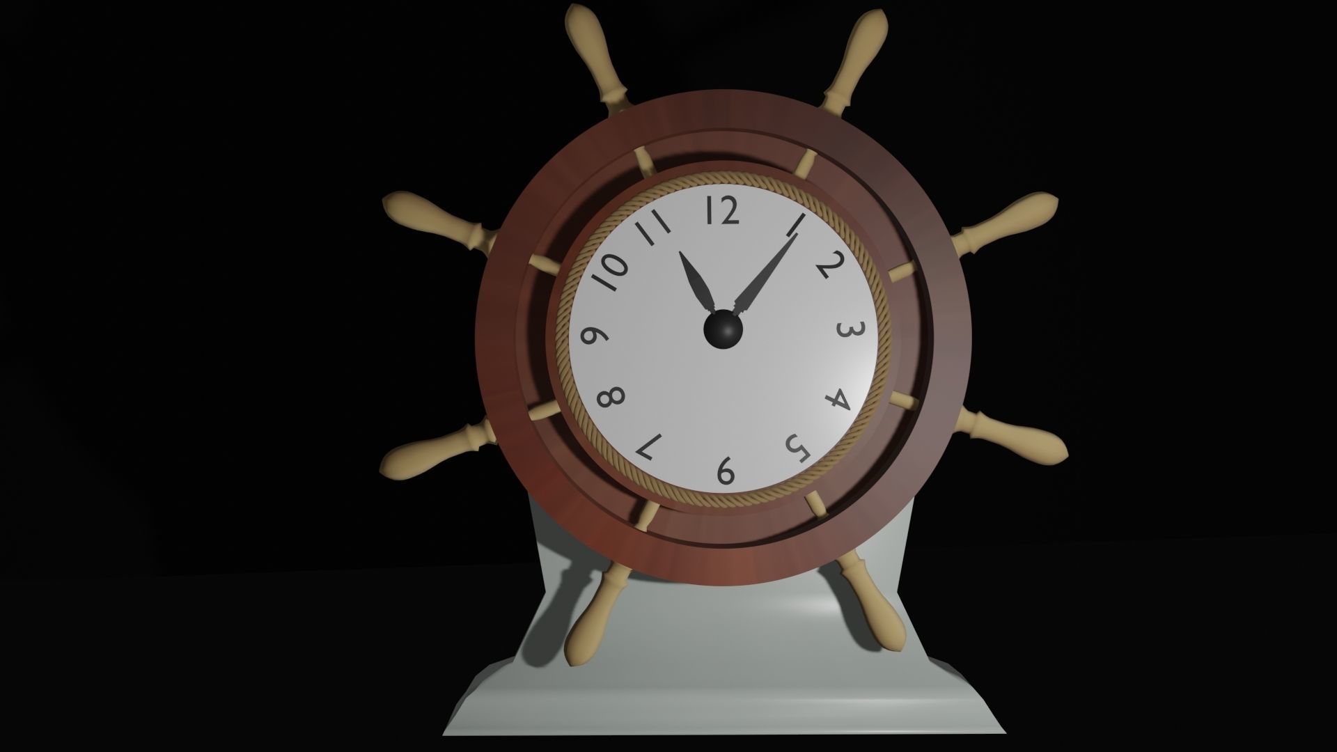 Table Clock Low-poly 3D model_3
