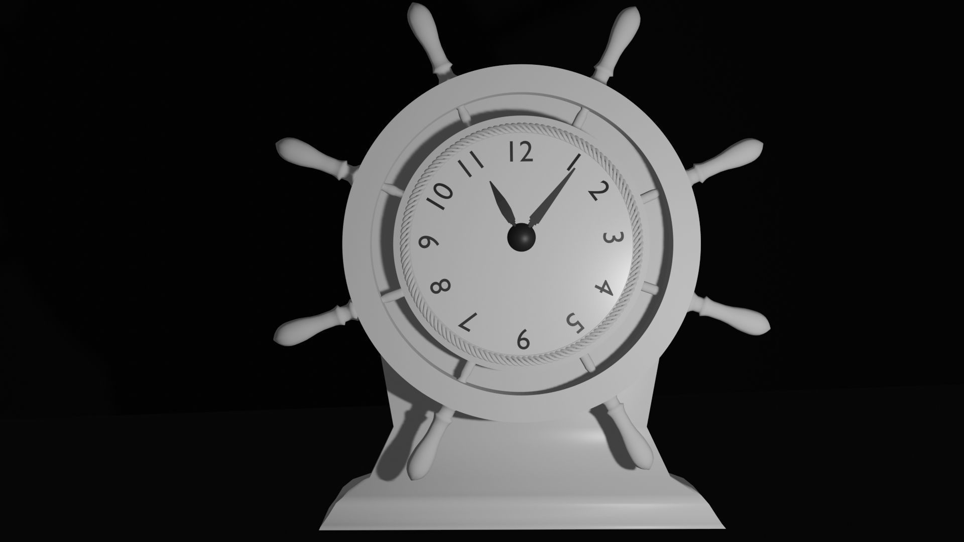 Table Clock Low-poly 3D model_4