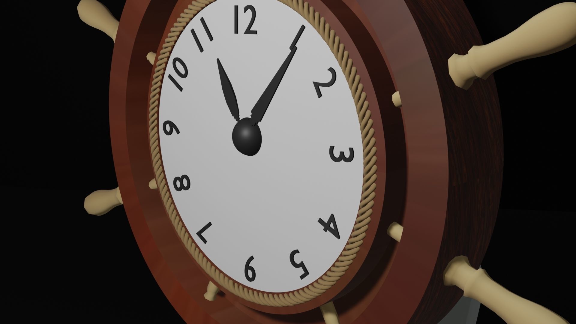 Table Clock Low-poly 3D model_1