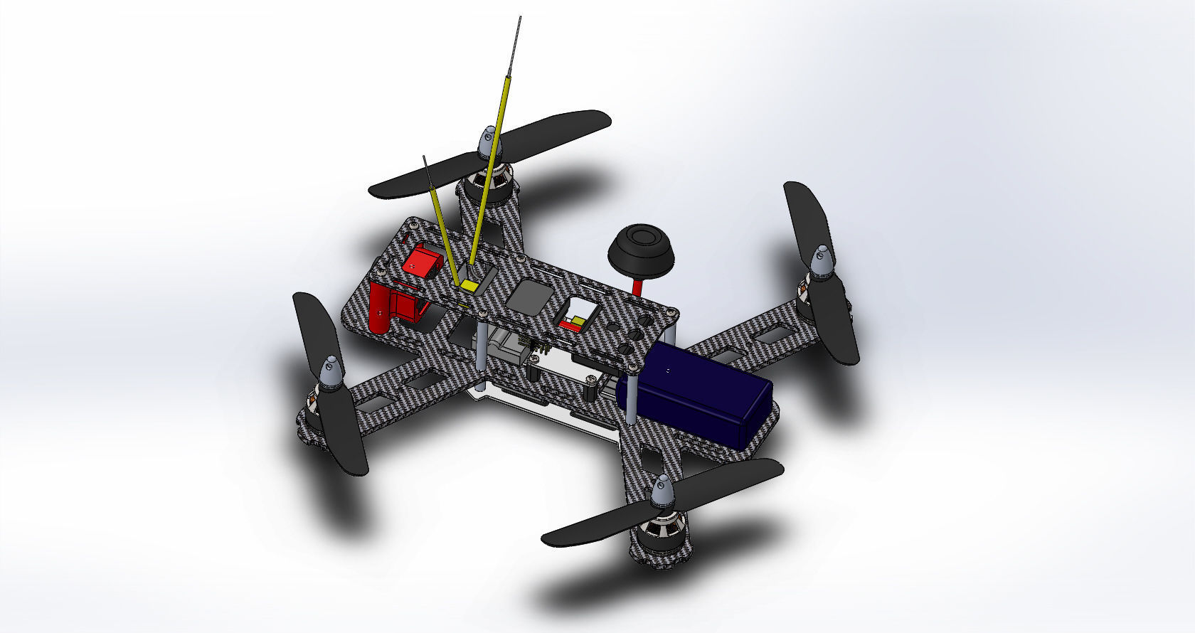 drone with two propellers 3D print model_3