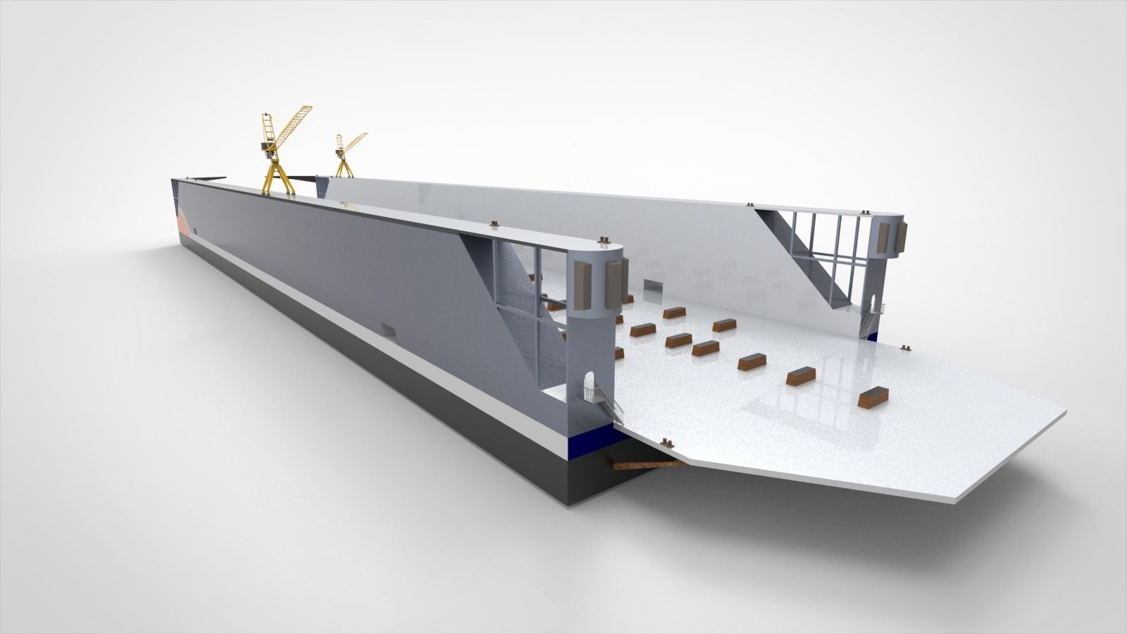 Floating dock with tugboat 3D model_12