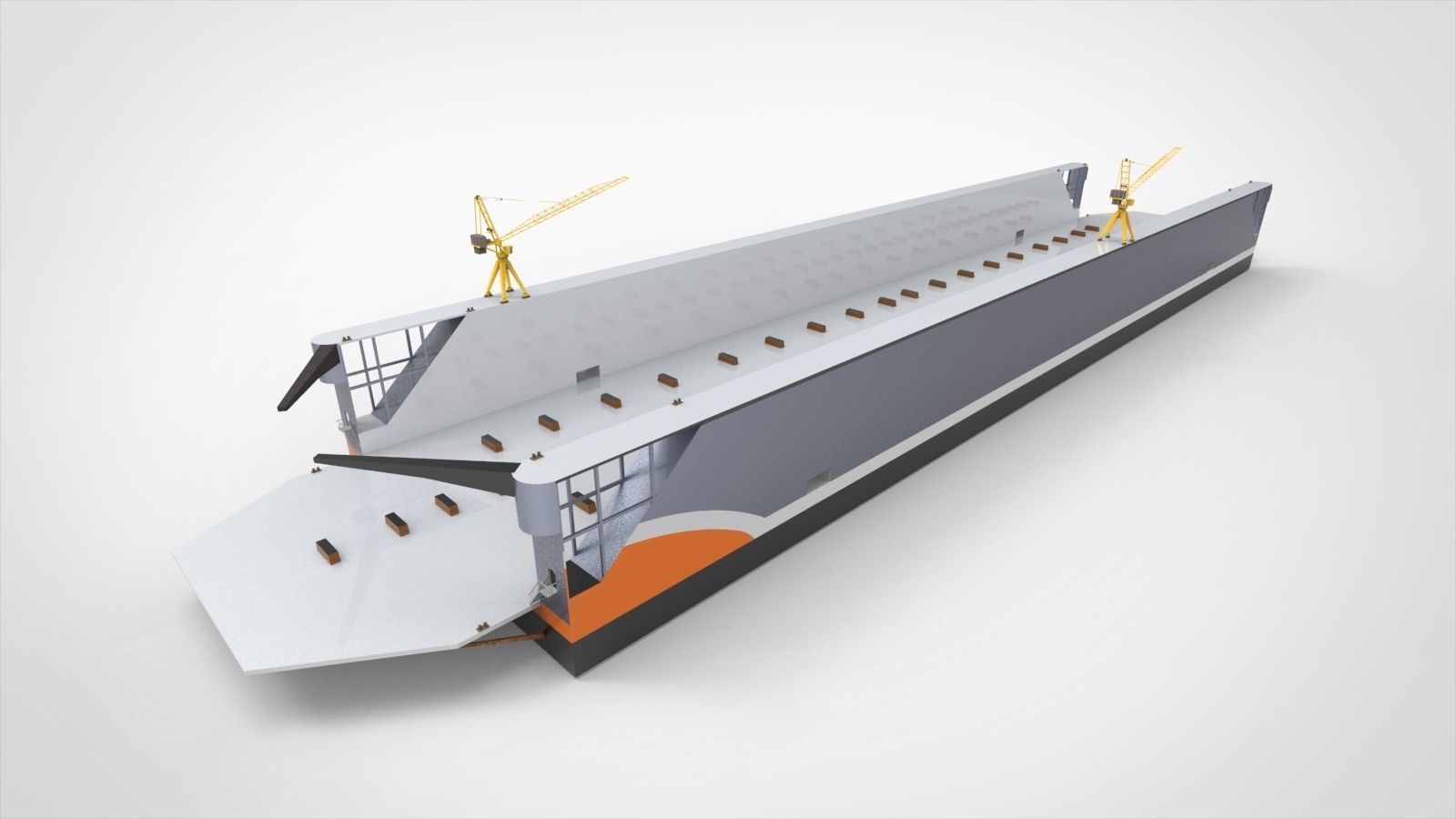 Floating dock with tugboat 3D model_6