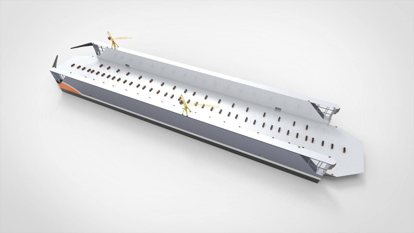 Floating dock with tugboat 3D model_8