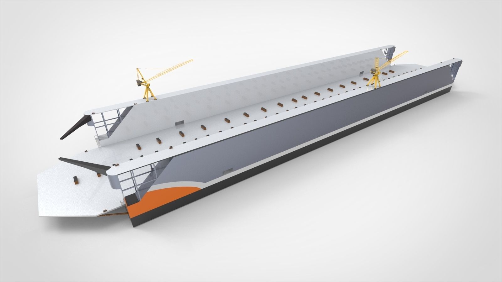 Floating dock with tugboat 3D model_10